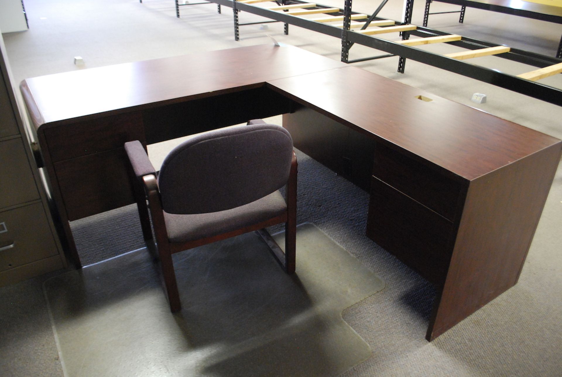 LOT: L-SHAPED DESK W/FILE CABINET & CHAIR - Image 2 of 3
