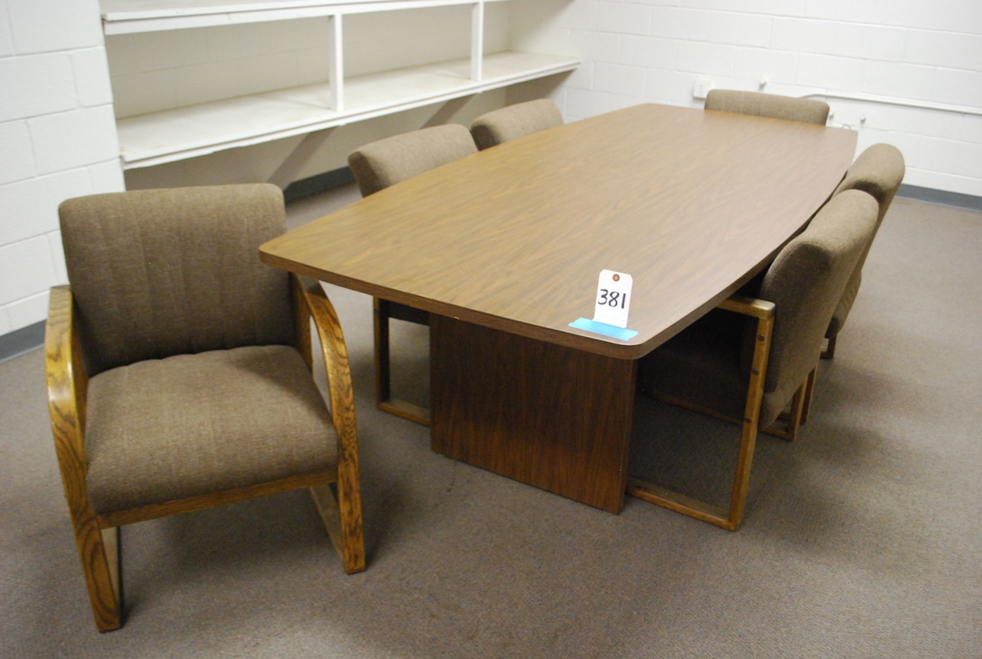 43-1/2" X 8' CONFERENCE TABLE & (6) CHAIRS