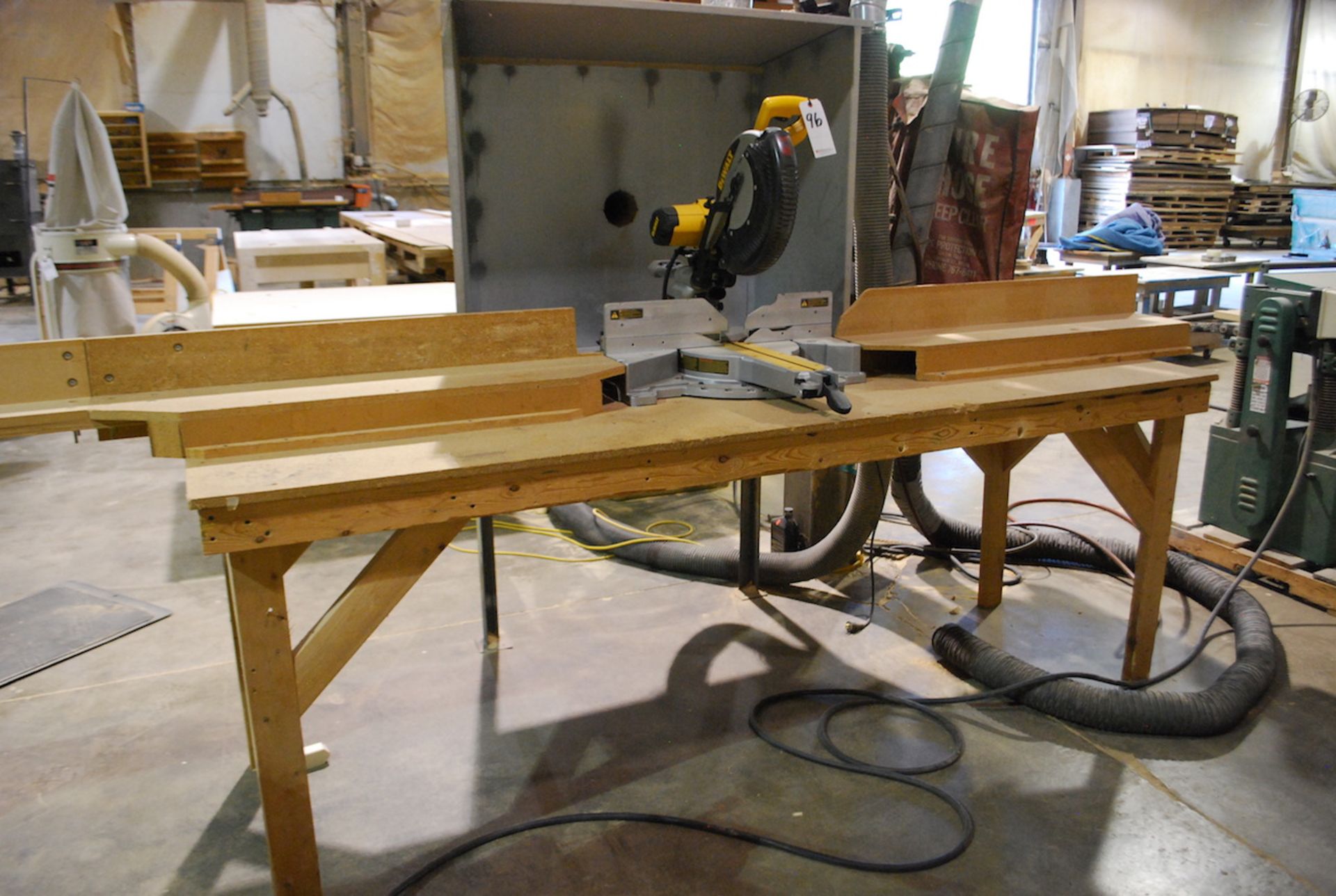 DEWALT MODEL DWS782 12" DOUBLE BEVEL SLIDING COMPOUND MITER SAW: S/N 65020; W/Custom Table & Dust - Image 2 of 2