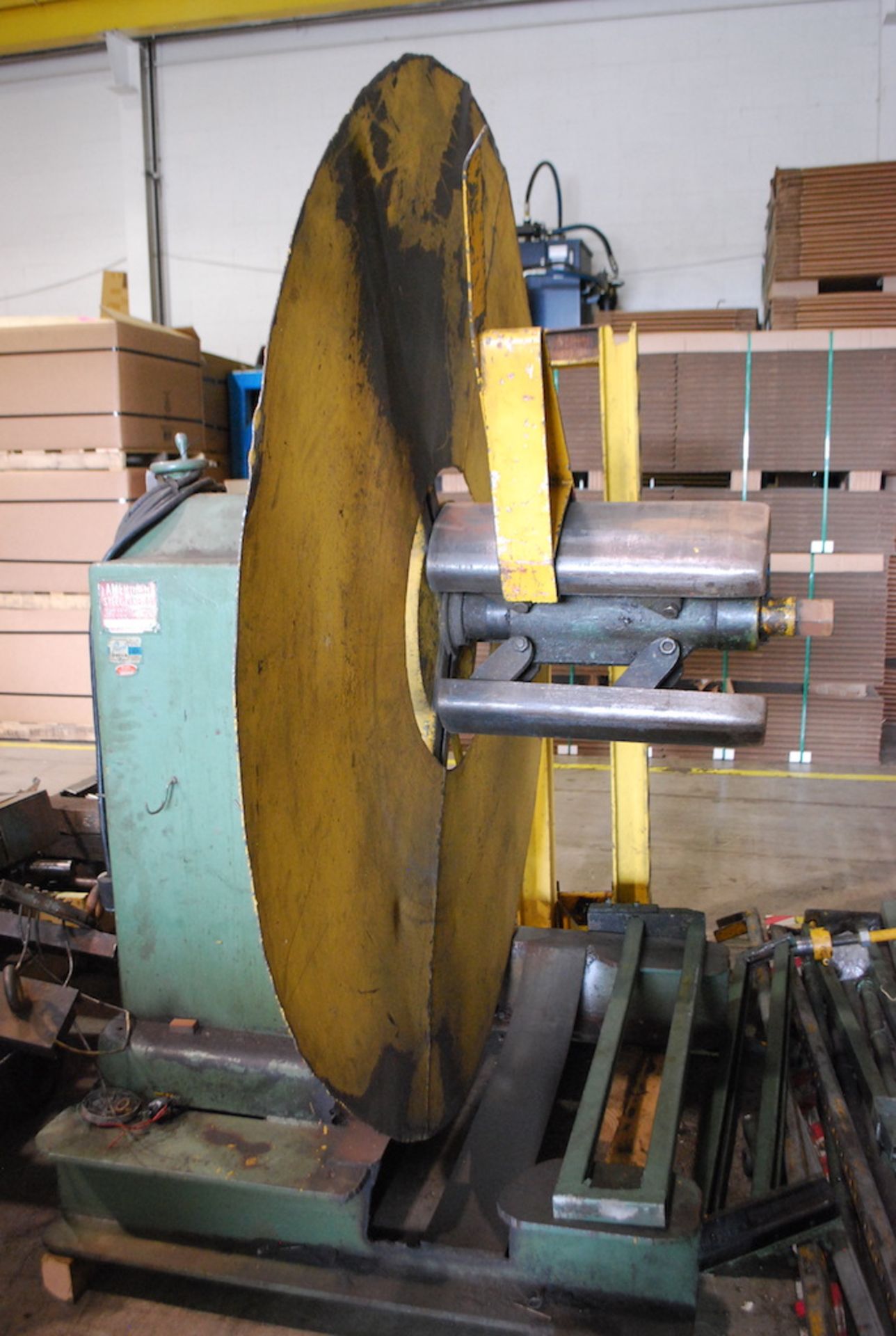 AMERICAN STEEL 4000 LB CAP. SINGLE END NO. 60-40M POWERED AUTOMATIC CENTERING COIL REEL - Vertical - Image 2 of 2