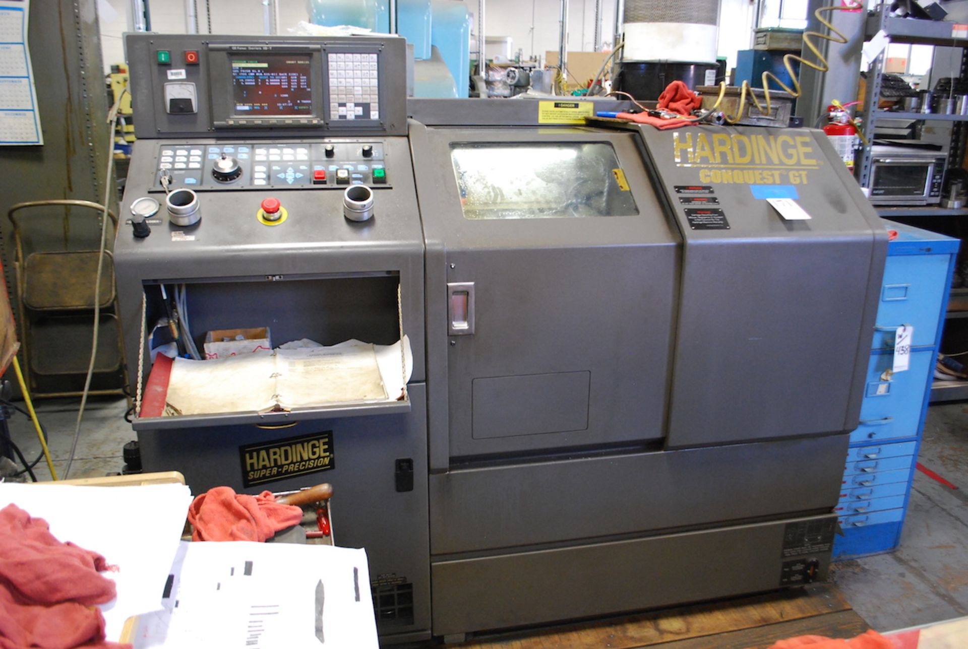 HARDINGE MODEL CONQUEST GT GANG STYLE CNC LATHE: S/N GTA-897-B; FANUC SERIES 18-T CONTROL. - Image 2 of 3