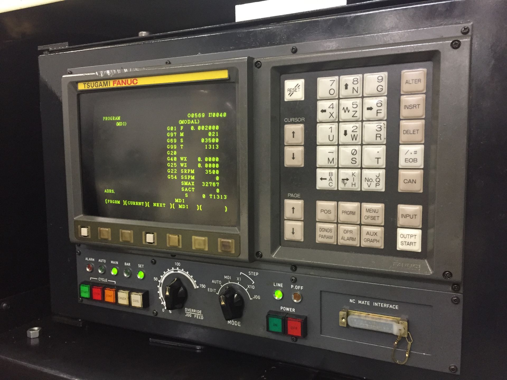 (1992) Tsugami Model S-16D Swiss Type CNC Lathe: S/N 3209; Fanuc 0T Control, 3 Live/5OD/3ID/3BW - Image 6 of 11