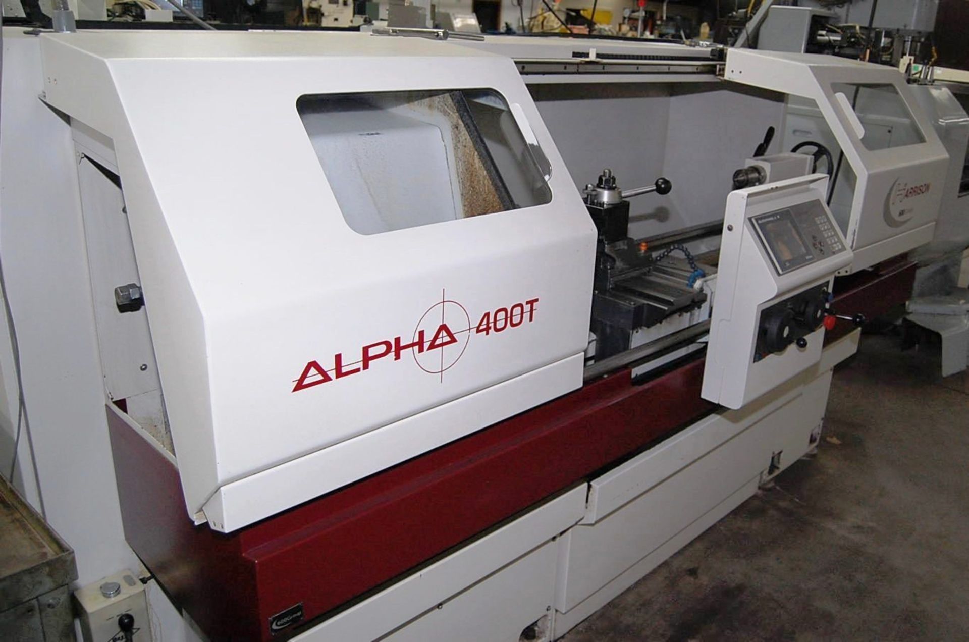 HARRISON ALPHA 400 2 AXIS FLAT BED CNC TURNING MACHINE (2001) Serial No. D30024 - Image 4 of 4