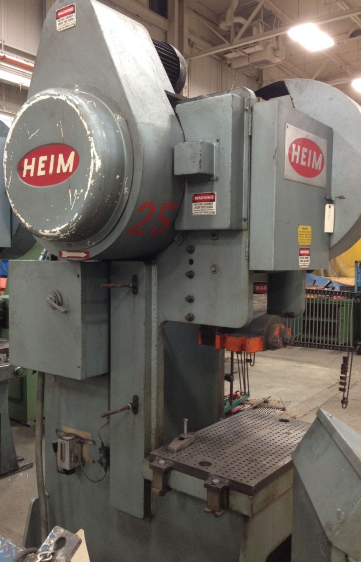 70 TON HEIM MODEL 7GA BACK GEARED GAP FRAME PRESS Serial No. H-3649 New 1989 Motor Driven with 7.5 - Image 3 of 7