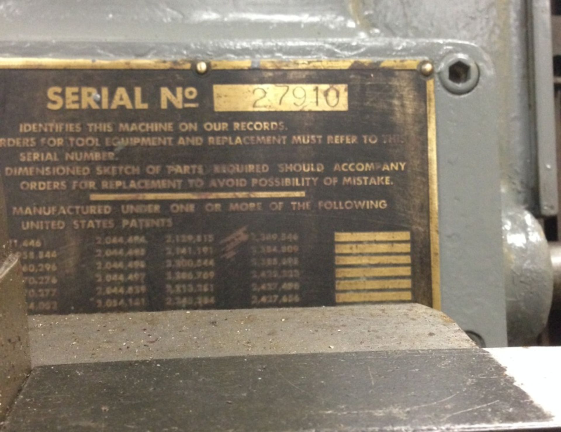 36" BULLARD CUTMASTER VERTICAL TURRET LATHE Serial No. 27910 New 1953 EQUIPPED WITH 36? 3-Jaw - Image 8 of 11