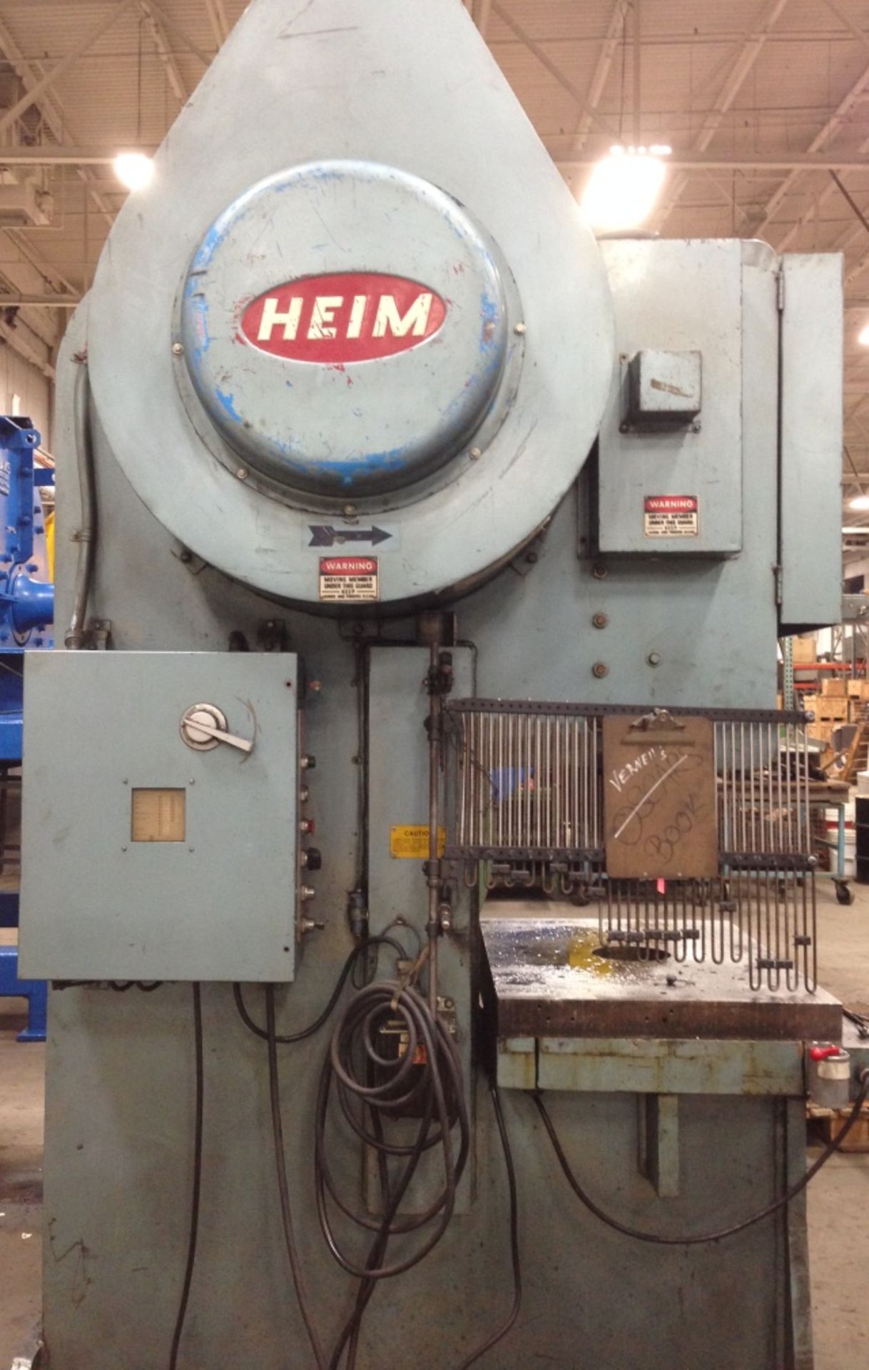 95 TON HEIM MODEL 9G BACK GEARED GAP FRAME PRESS Serial No. 3284 New 1985 Motor Driven with a 10 HP, - Image 3 of 7