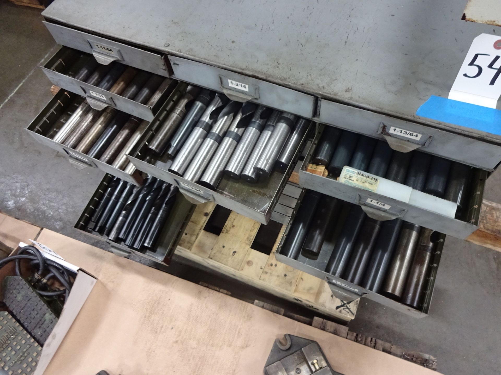 LOT - ASSORTED LARGE DRILLS IN (2) PARTS CABINETS - Image 2 of 2