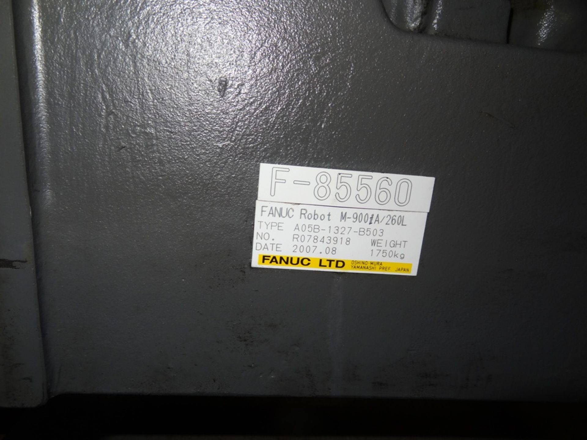 FANUC M-900iA/260L R-30iA, CABLES & TEACH PENDANT, SN 85560, YEAR 08/2007, HOURS 5485, LOCATION MI - Image 10 of 10