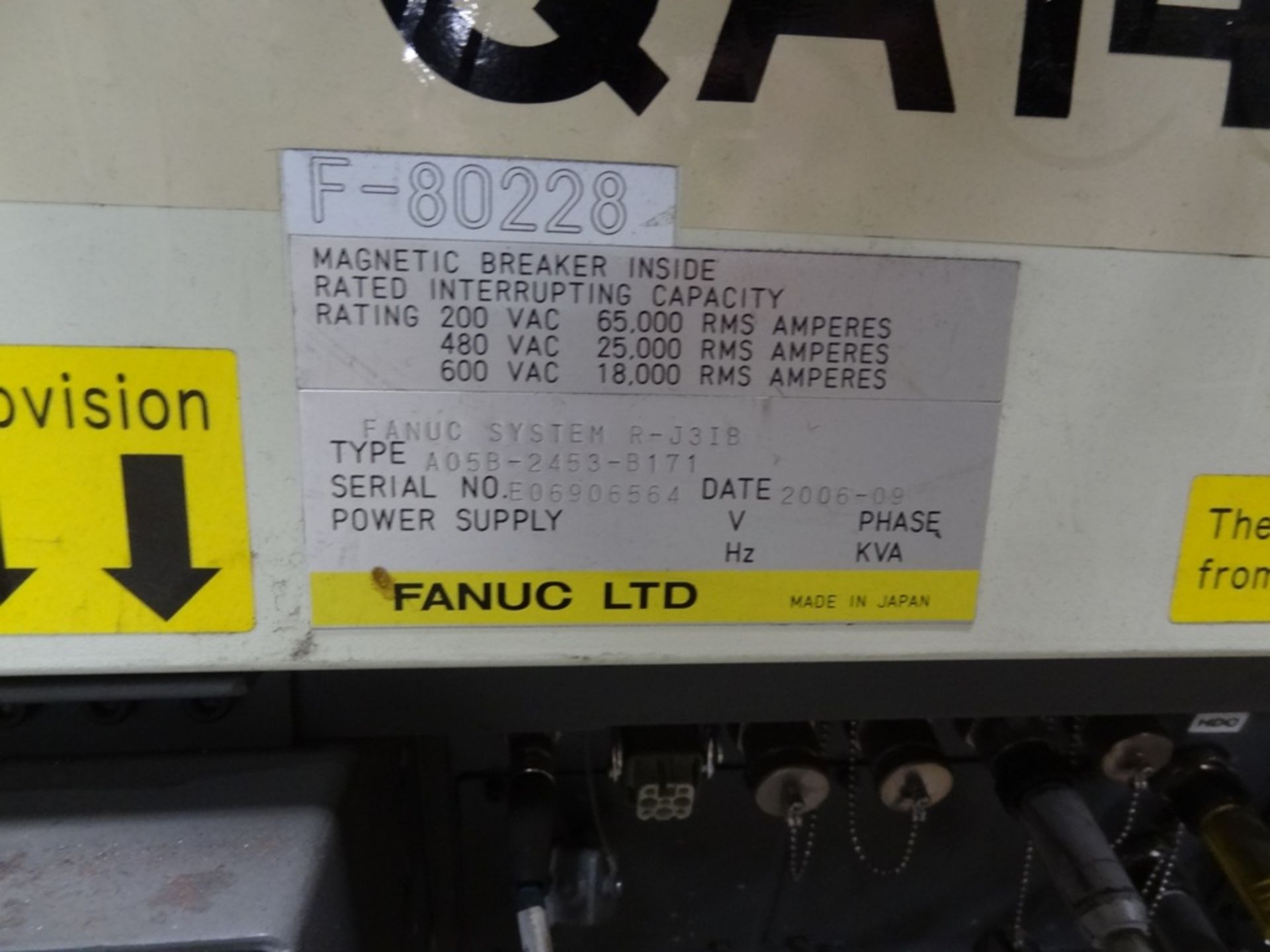 FANUC R2000iA/210F WITH R-J3iB, CABLES, TEACH PEND, SN 80228, YEAR 09/2006, HOURS 10285, LOCATION MI - Image 8 of 8