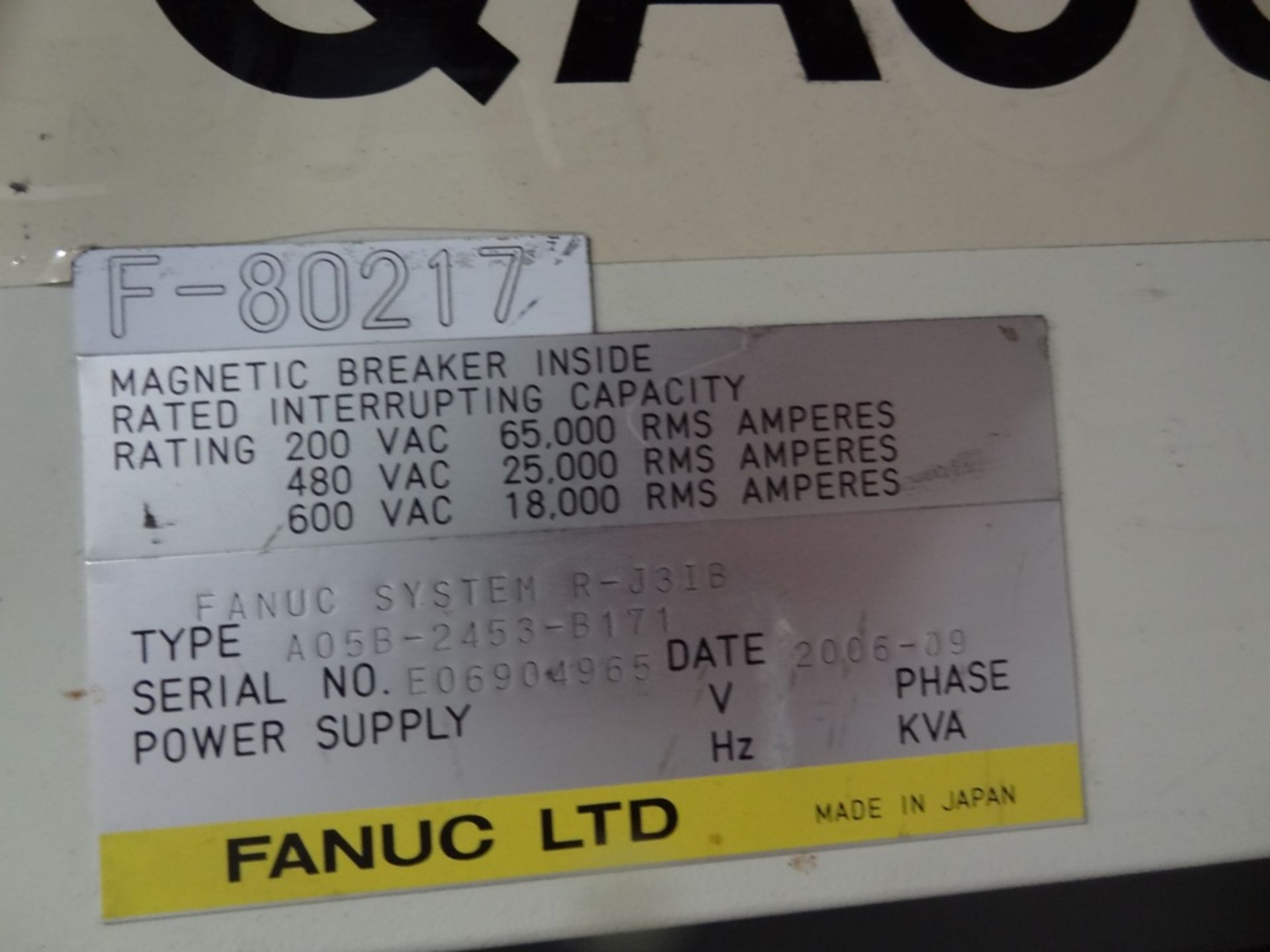 FANUC R2000iA/210F WITH R-J3iB, CABLES, TEACH PEND, SN 80217, YEAR 9/2006, HOURS 7327 LOCATION MI - Image 7 of 7