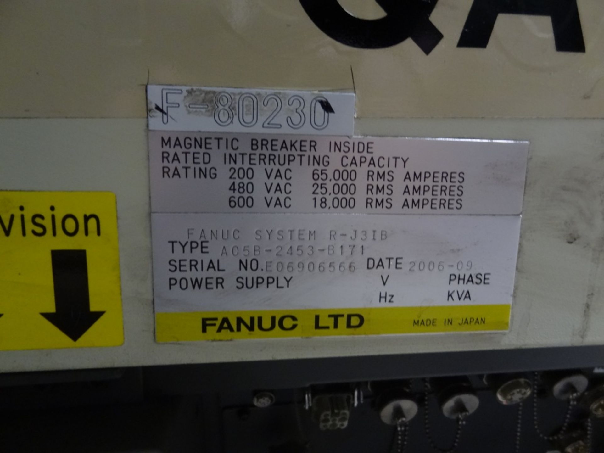 FANUC R2000iA/210F WITH R-J3iB, CABLES, TEACH PEND, SN 80230, YEAR 09/2006, HOURS 13018, LOCATION MI - Image 8 of 8