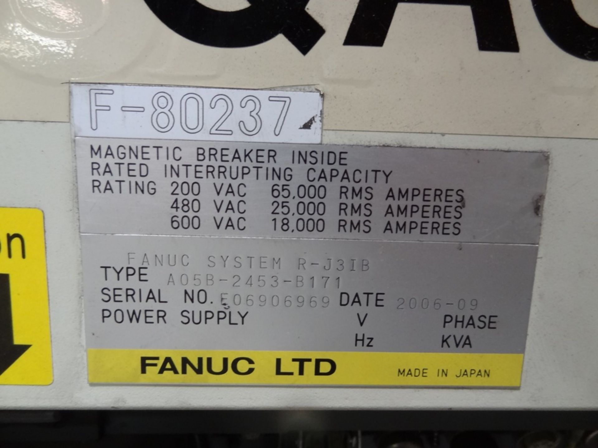 FANUC R2000iA/210F WITH R-J3iB, CABLES, TEACH PEND, SN 72467, YEAR, HOURS 7628 LOCATION MI. - Image 7 of 7