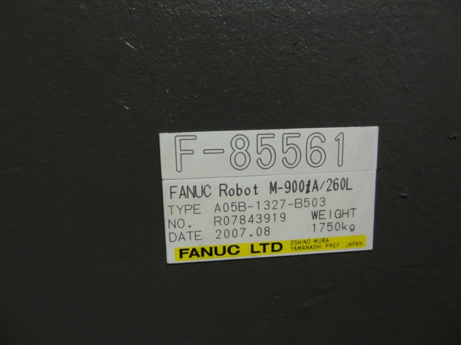 FANUC M-900iA/260L R 30iA, CABLES & TEACH PENDANT, SN 85561, YEAR 08/2007, HOURS 5427, LOCATION MI - Image 9 of 9