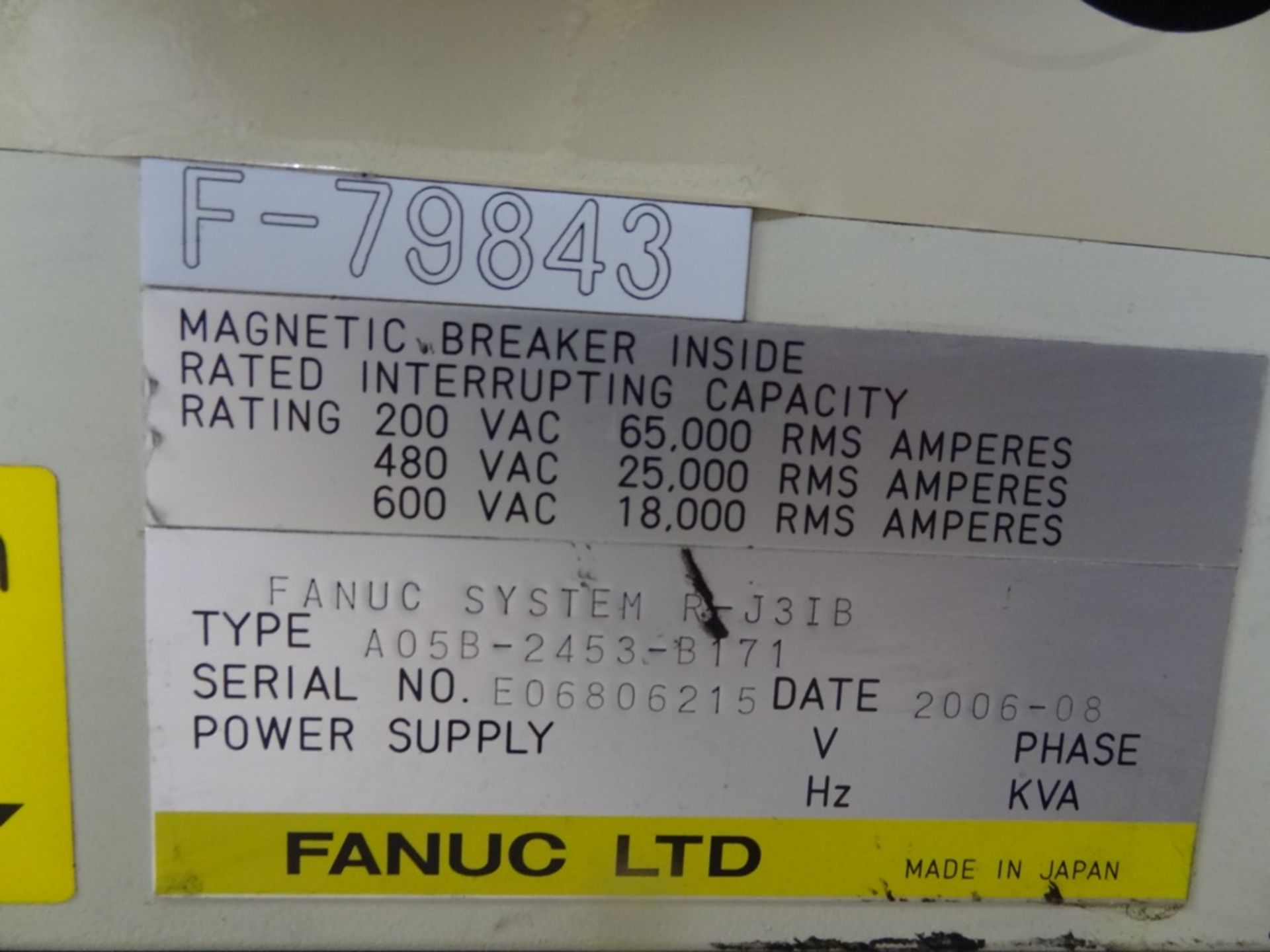 FANUC R2000iA/210F WITH R-J3iB, CABLES, TEACH PEND, SN 71205, YEAR 04/2005, HOURS 8402 LOCATION MI - Image 9 of 9