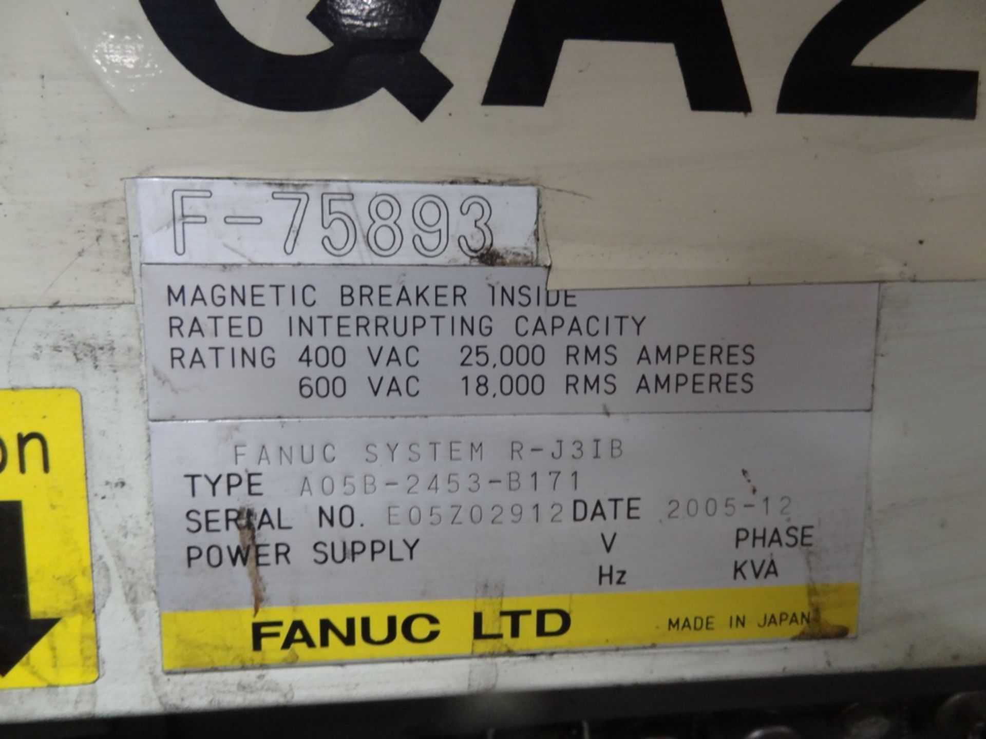 FANUC R2000iA/210F WITH R-J3iB, CABLES, TEACH PEND, SN 75893, YEAR, HOURS 13921, LOCATION MI - Image 6 of 6