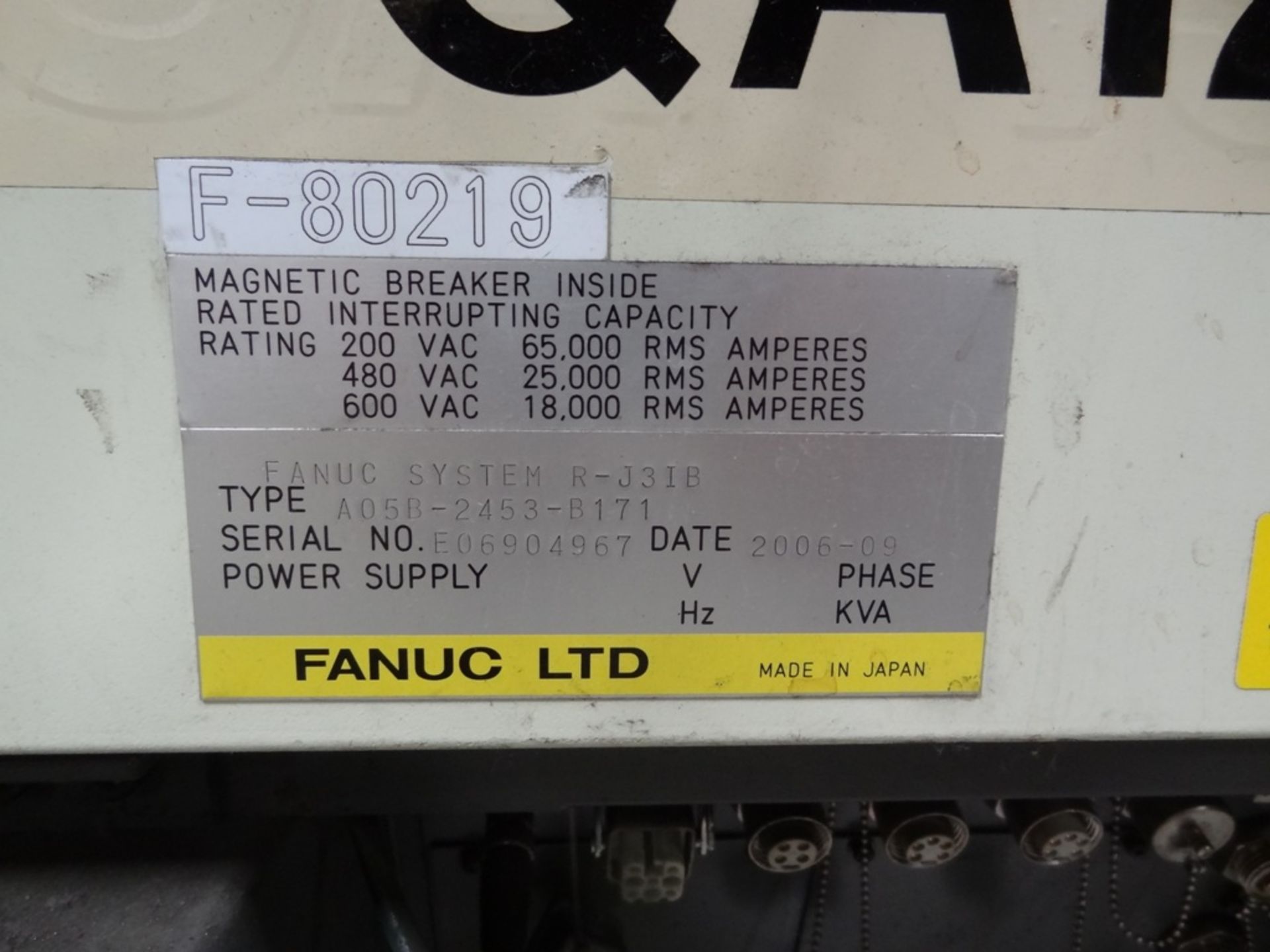 FANUC R2000iA/210F WITH R-J3iB, CABLES, TEACH PEND, SN 80219, YEAR 09/2006, HOURS 9790 LOCATION MI - Image 8 of 8