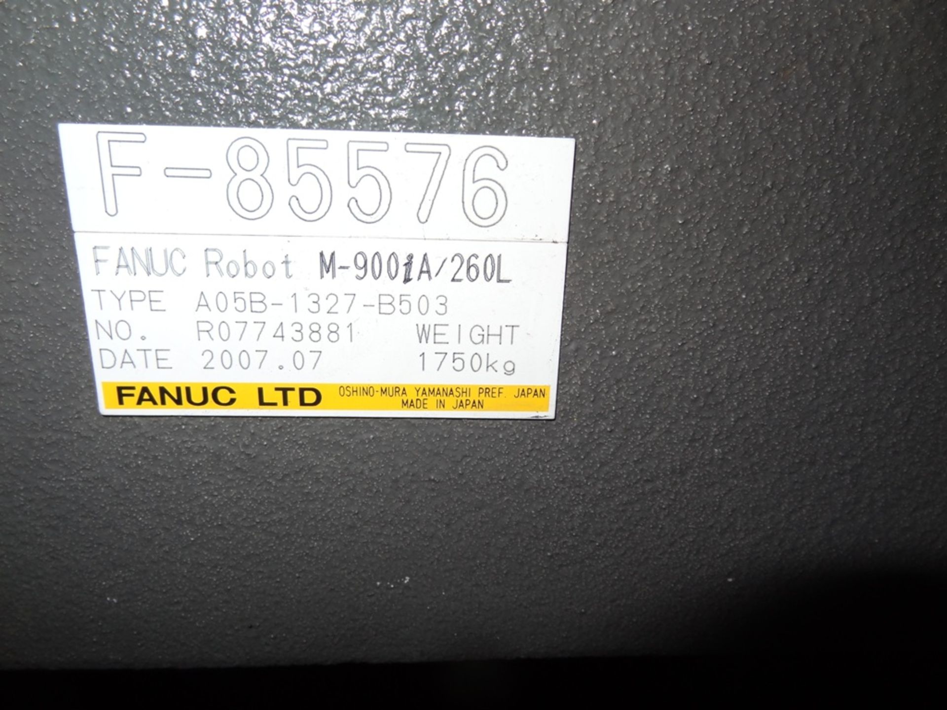 FANUC M-900iA/260L R-30iA, CABLES & TEACH PENDANT, SN 85576, YEAR 07/2007, HOURS 5379, LOCATION MI - Image 10 of 10