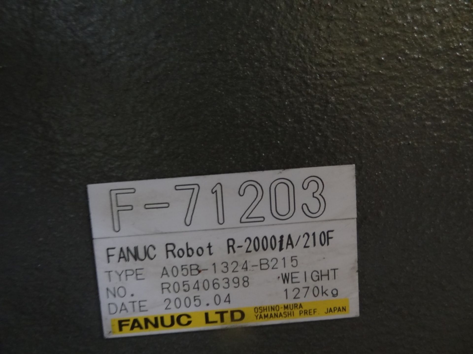 FANUC R2000iA/210F WITH R-J3iB, CABLES, TEACH PEND, SN 71203, YEAR, HOURS 6814 LOCATION MI - Image 8 of 9