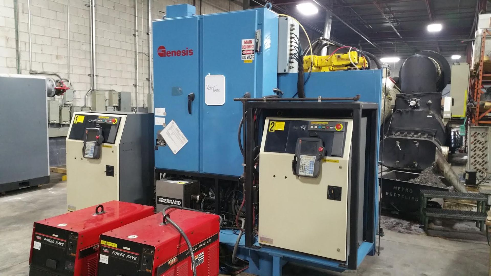 GENESIS 2 POSITION, TWO FANUC ROBOT WELDING CELL, 7300 HOURS, LOCATION ONTARIO CANADA - Image 4 of 5