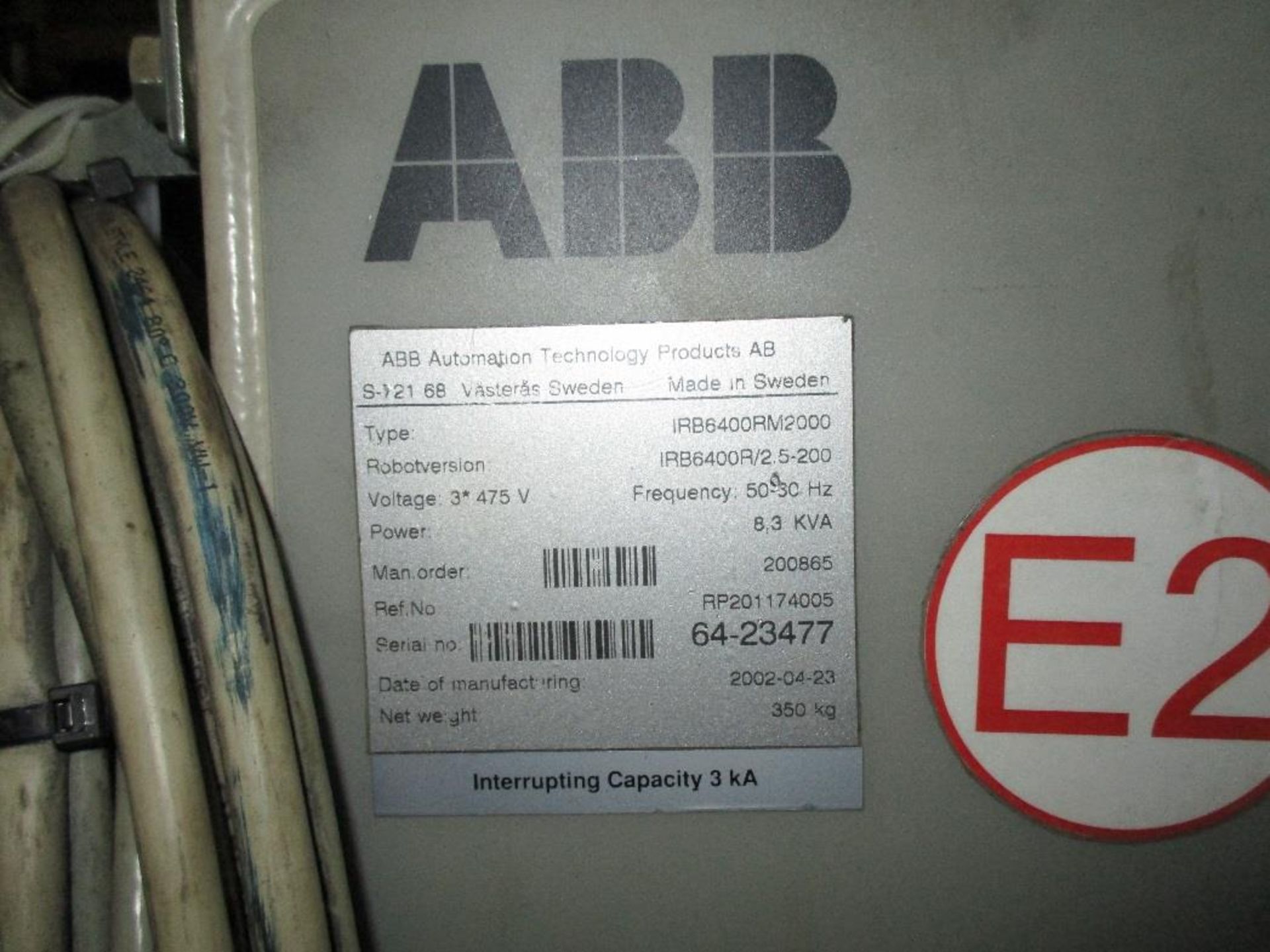 ABB IRB 6400, SN 64-23477, S4C+ CONTROL, CABLES AND TEACH PENDANT, LOCATION MI, BUYER TOO SHIP - Image 3 of 3