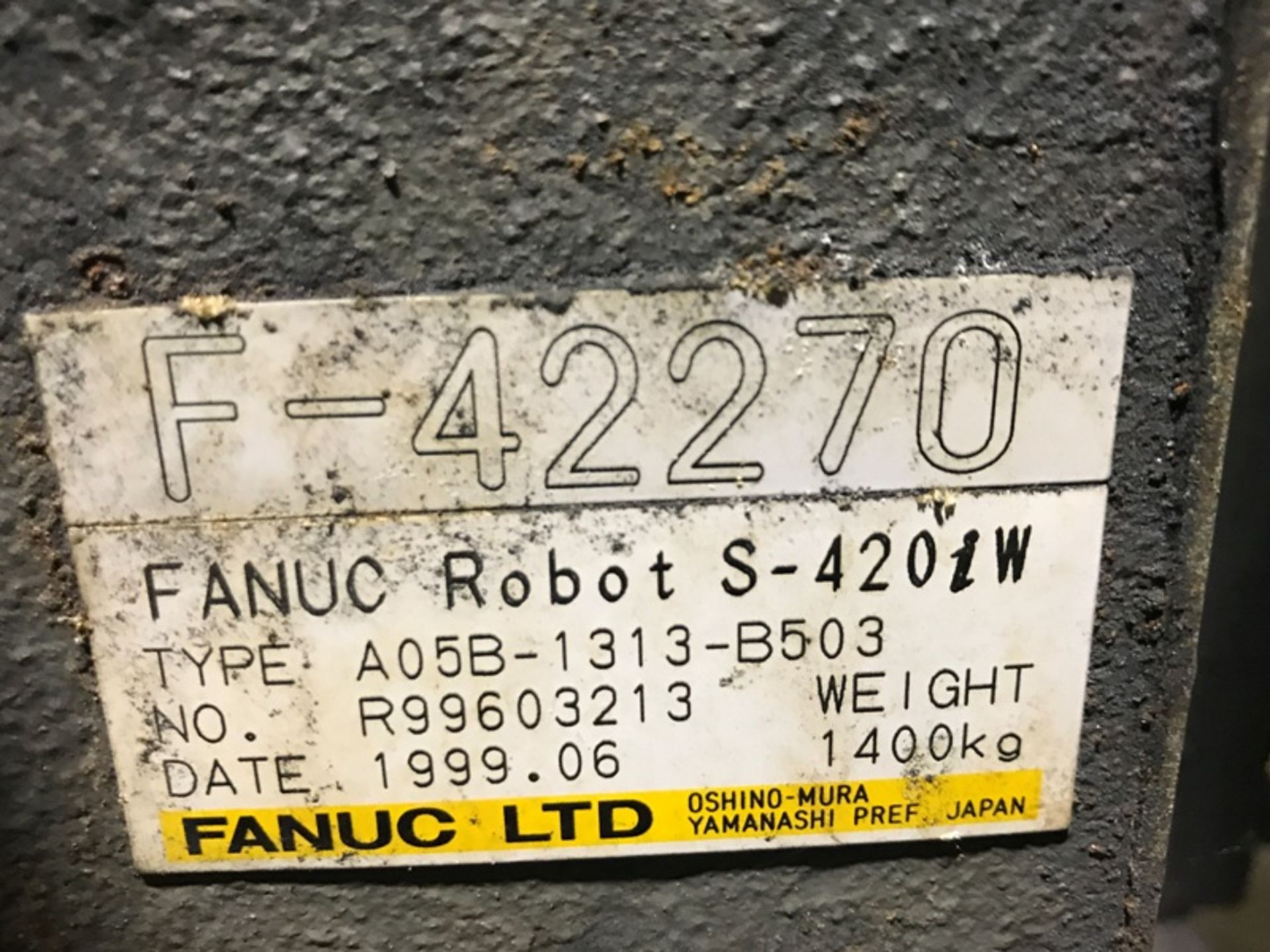 FANUC S420IW 6 AXIS CNC ROBOT, SN F42270, LOCATION MI - Image 2 of 2