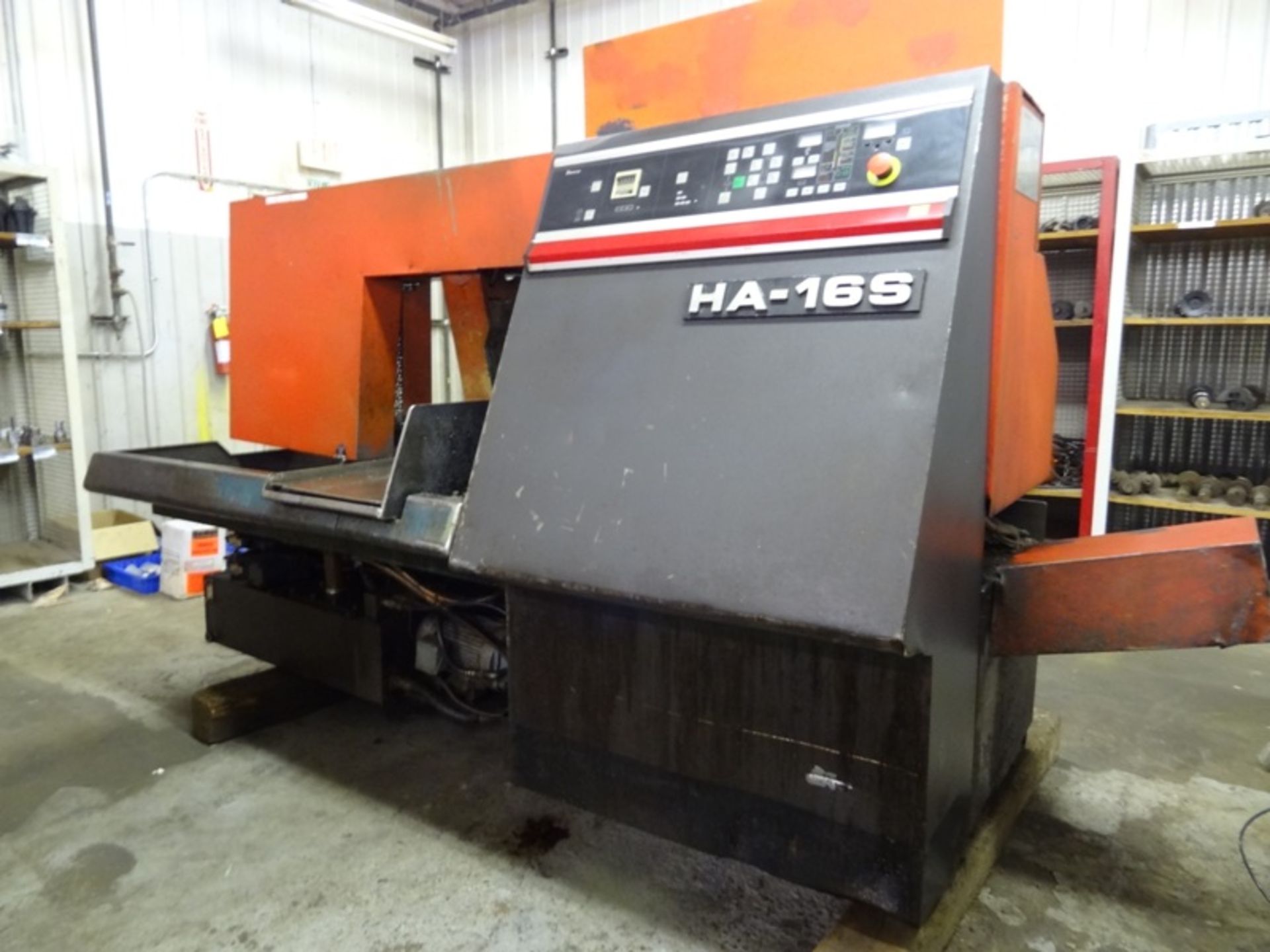 AMADA HA16S HORIZONTAL SCISSOR TYPE AUTOMATIC BAND SAW, SERIAL NUMBER 407-00012, LOCATION MI - Image 2 of 14