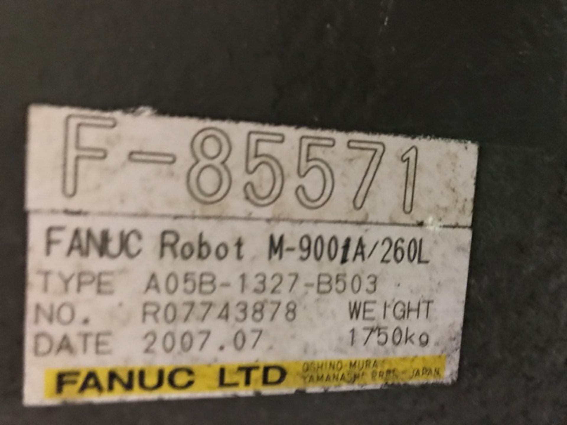 FANUC M900iA/260L 6 AXIS CNC ROBOT WITH R30iA CONTROLLER, SN F85571, LOCATION MI - Image 3 of 3