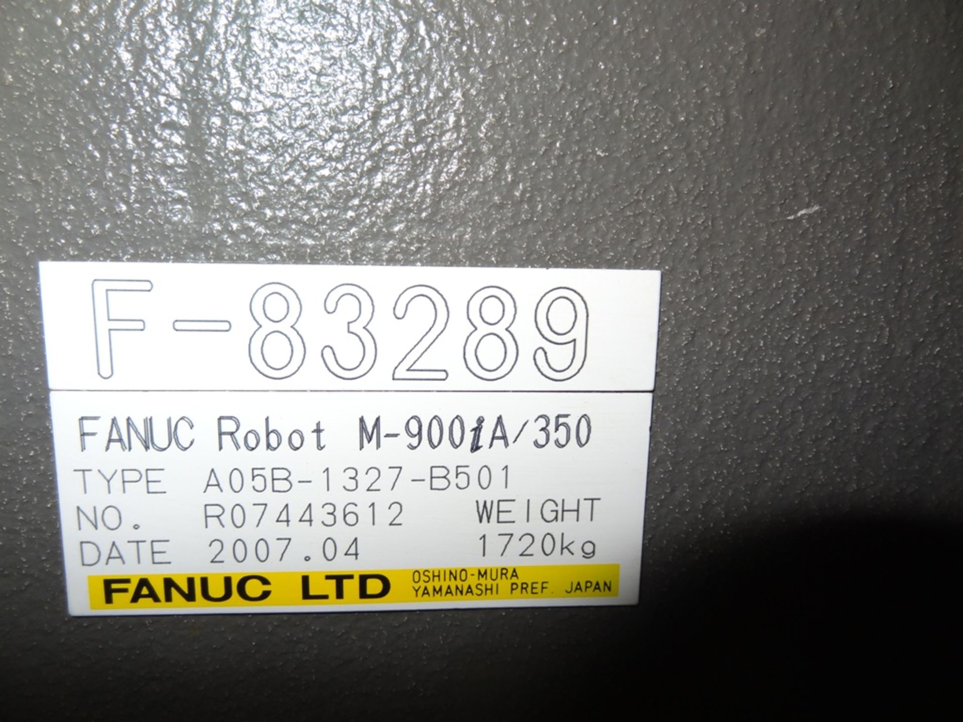 FANUC M900iA/350 6 AXIS CNC ROBOT 350kg CAPACITY, SN F83289, YEAR 2007, LOCATION MI - Image 8 of 8