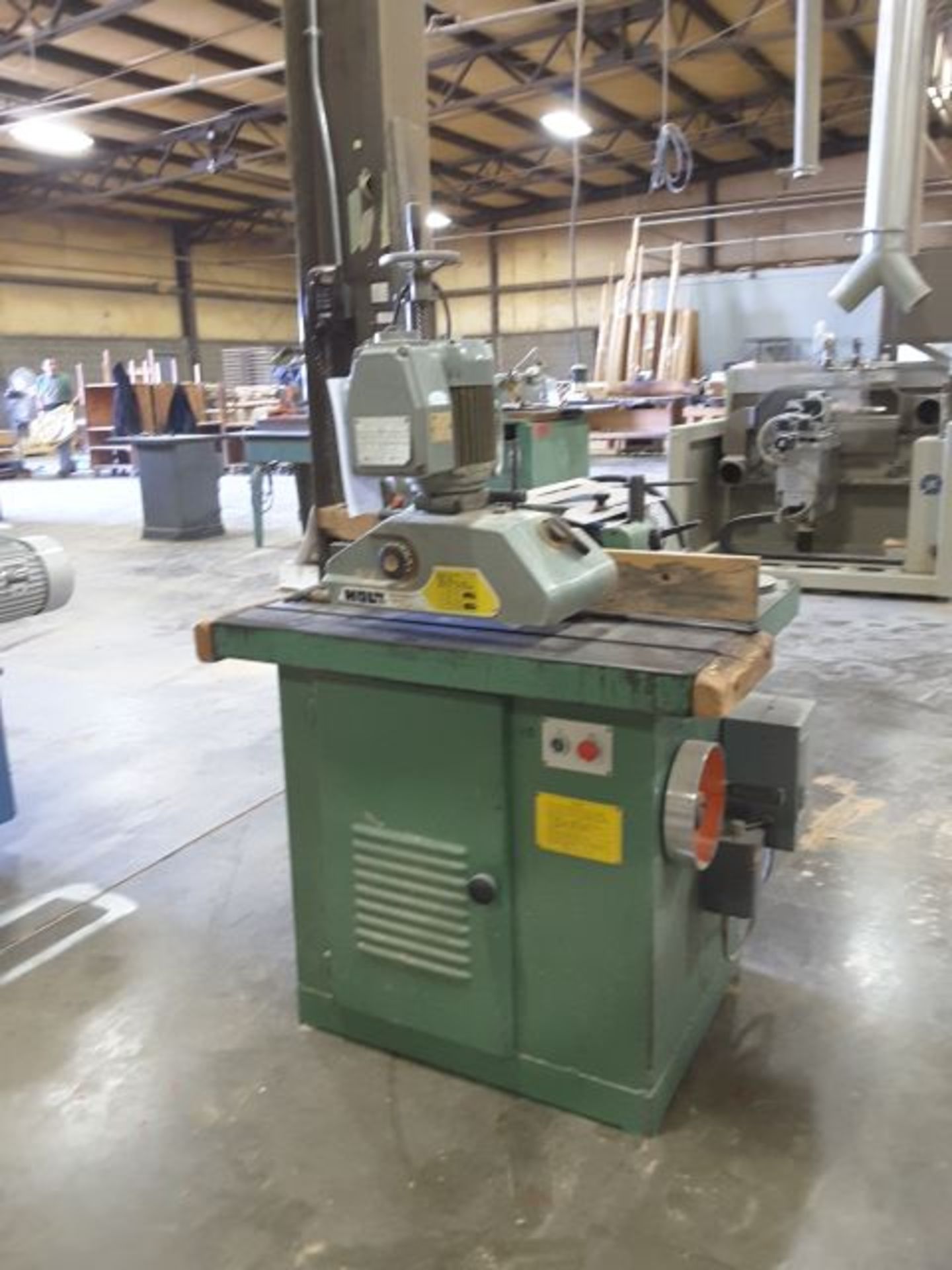 Italian shaper model 100-200 type M-6, 220V, 60Hz, APH w/ Holz model 1985 3PH feeder