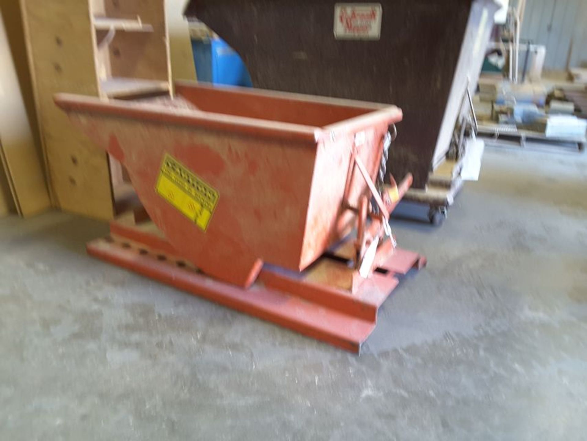 1/4 yard Meco self dumping fork lift dumpster