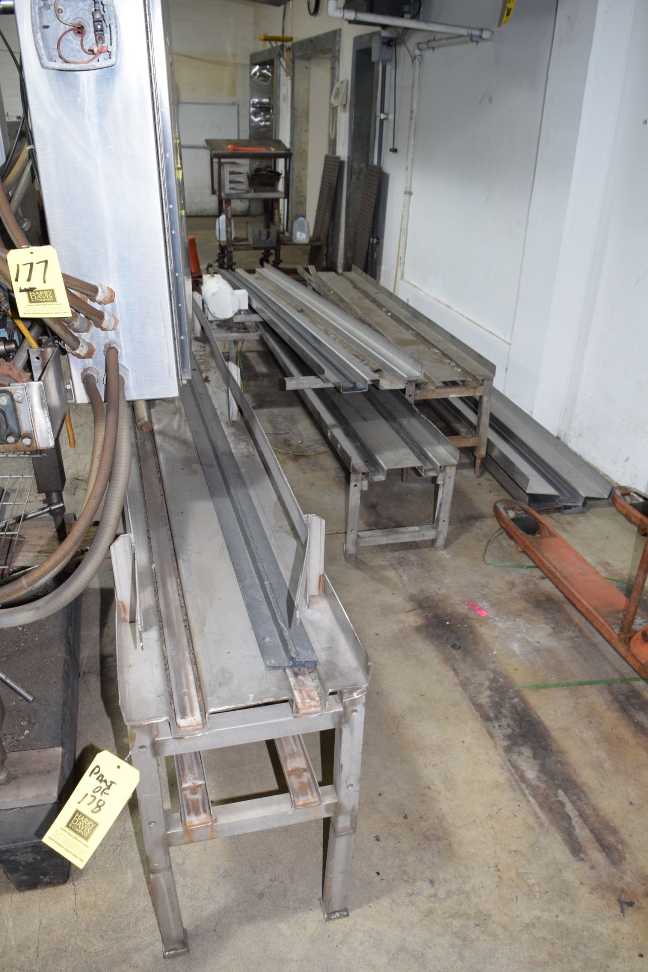 Above Ground S/S Case Conveyor System with 30' (+) Track, 3-Hydraulic Pushers, Diverter Units, - Image 2 of 3