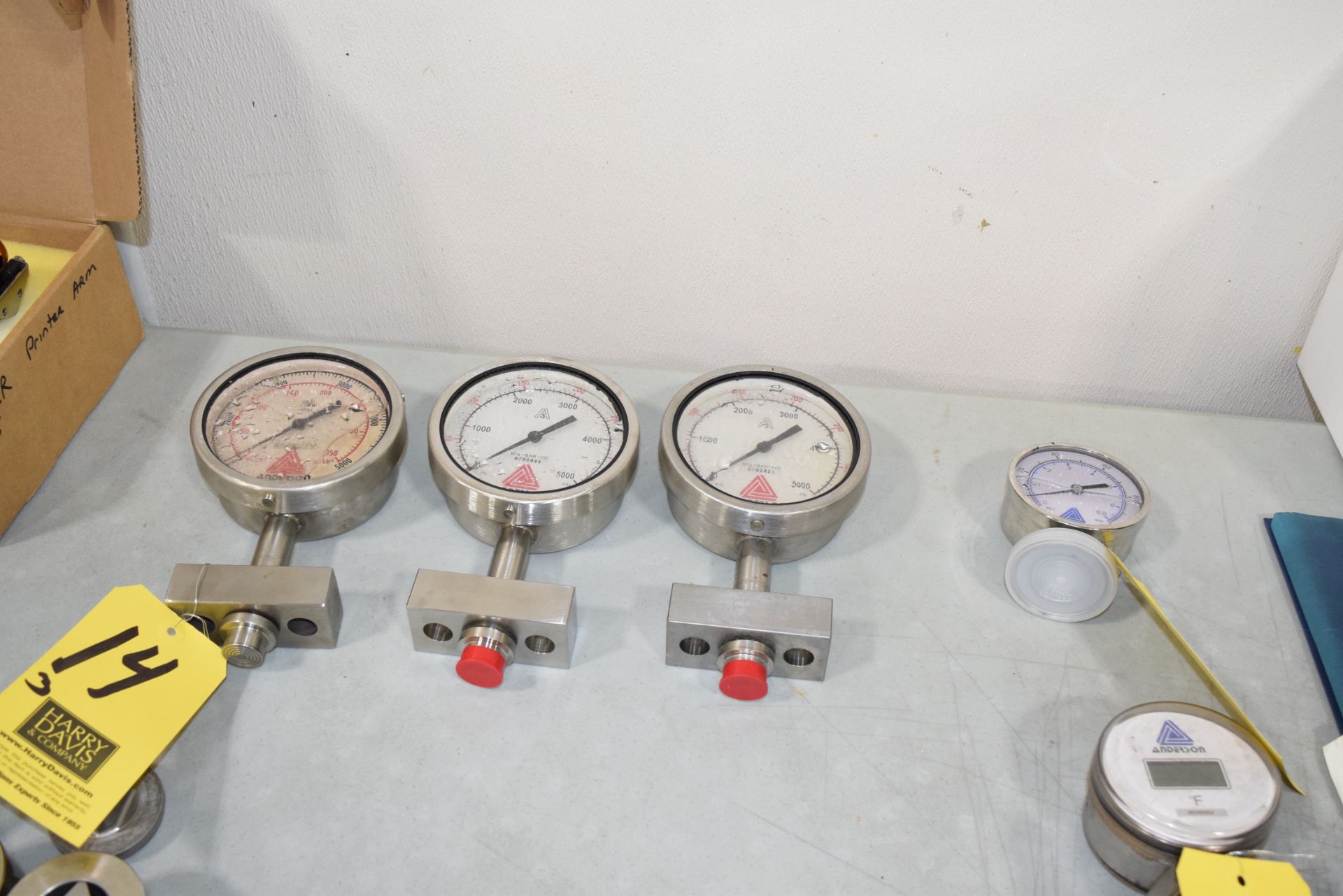 (3) Anderson Homogenizer Pressure Gauges **Rigging Fee $25