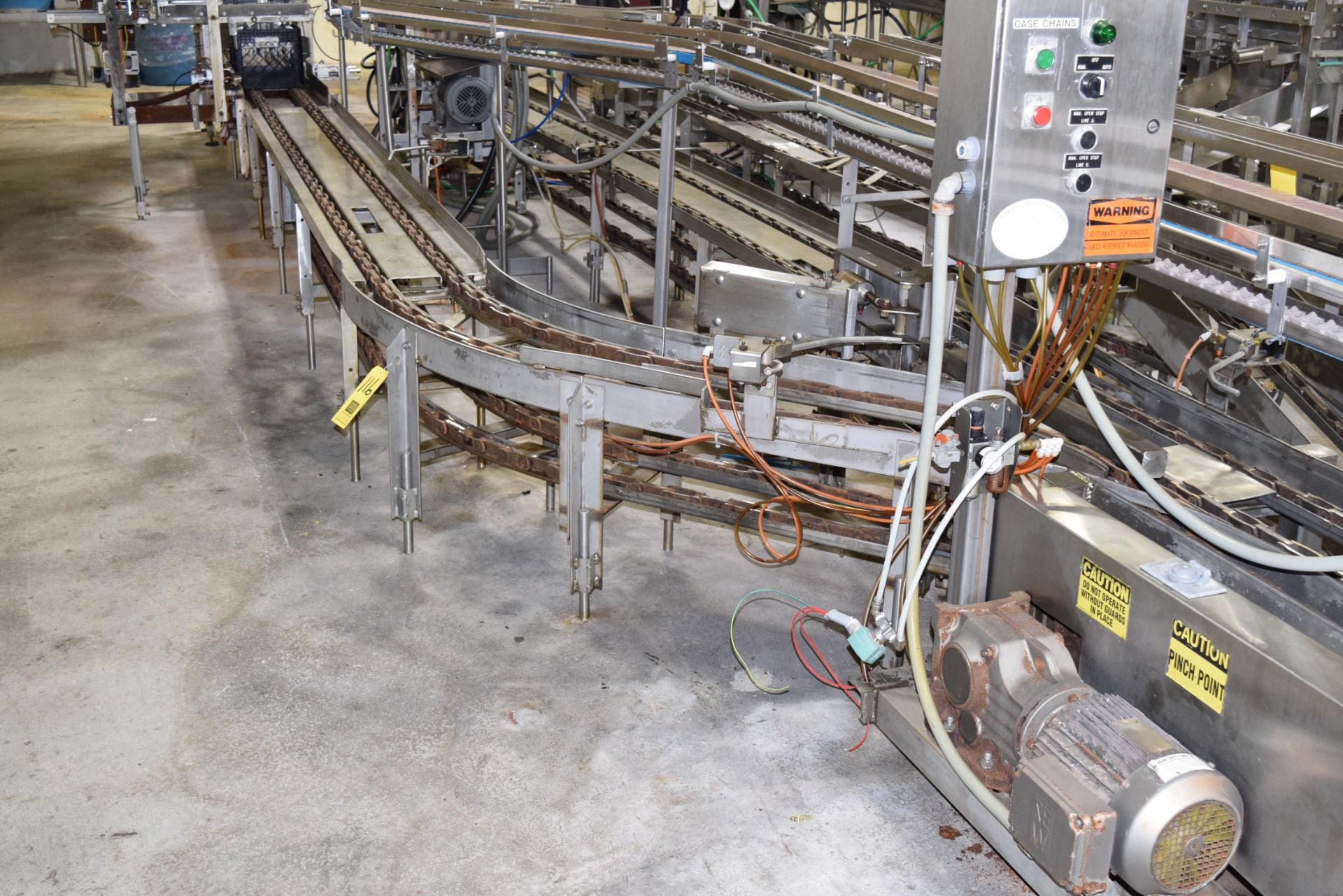 2009 Dairy Conveyor, 60' (+) S/S Frame Above Ground Case Conveyor with 1-Drive and REX 3500