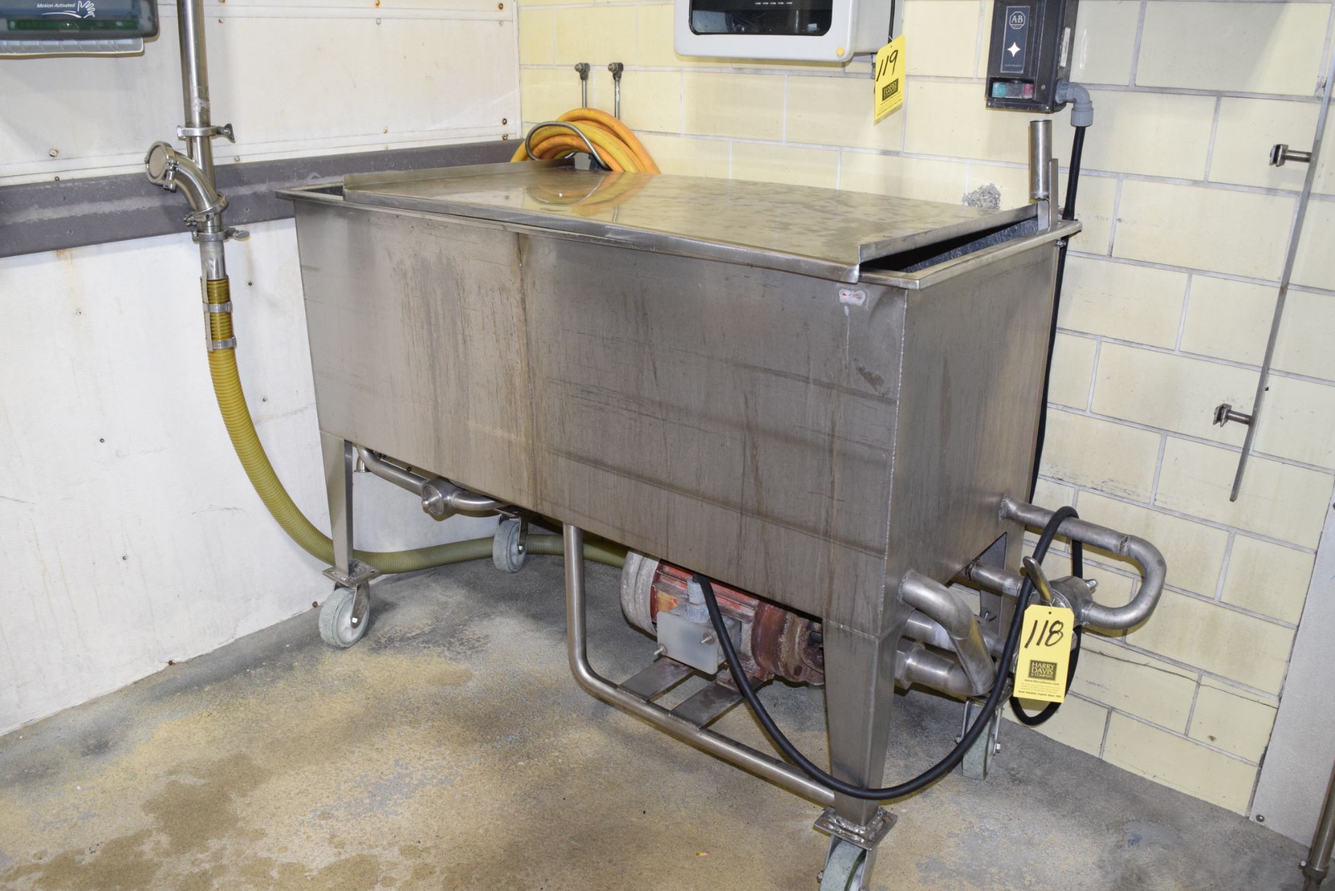 62" X 26" S/S Wash Trough with Tri Clover Pump and Check Valve  **Rigging Fee $100