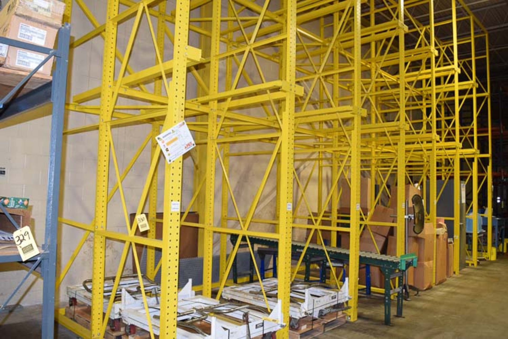 (7) Sections (2) Deep Pallet Racking, 20 (+/-) High **Rigging Fee** $ 1250