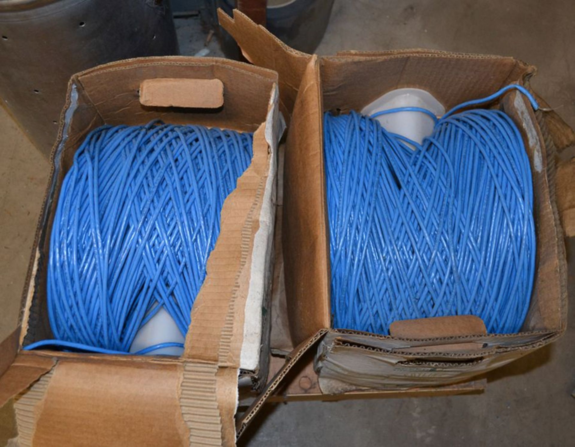 (2) Boxes of Unused Blue Genesis RTD Cable Catalog # 24/4PR CAT 5e CMR/FT4 IMBX (DEERFIELD)