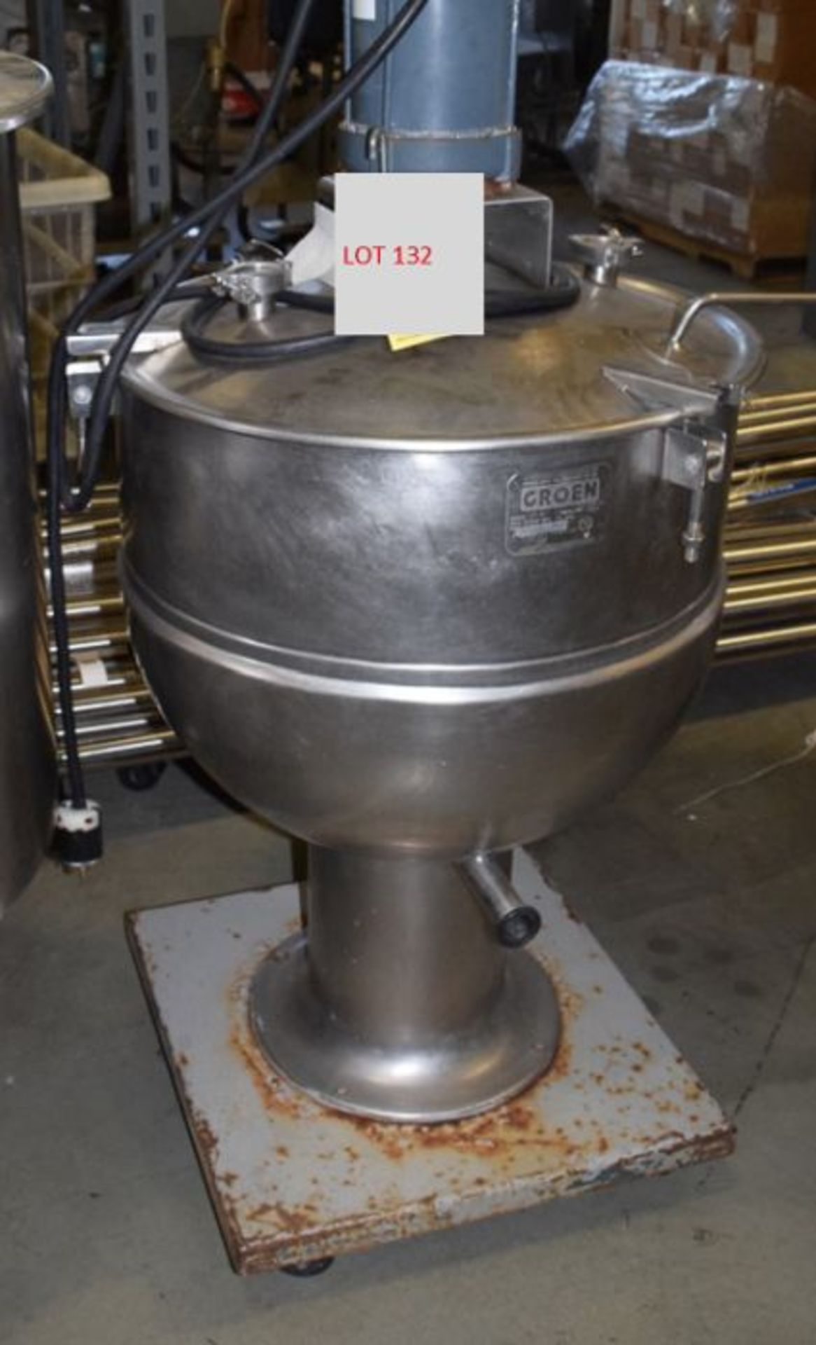 Groen 40 Gallon S/S Mount Kettle, Single Piece Cover with Propeller Agitation, PT-40 LOADING FEE: $