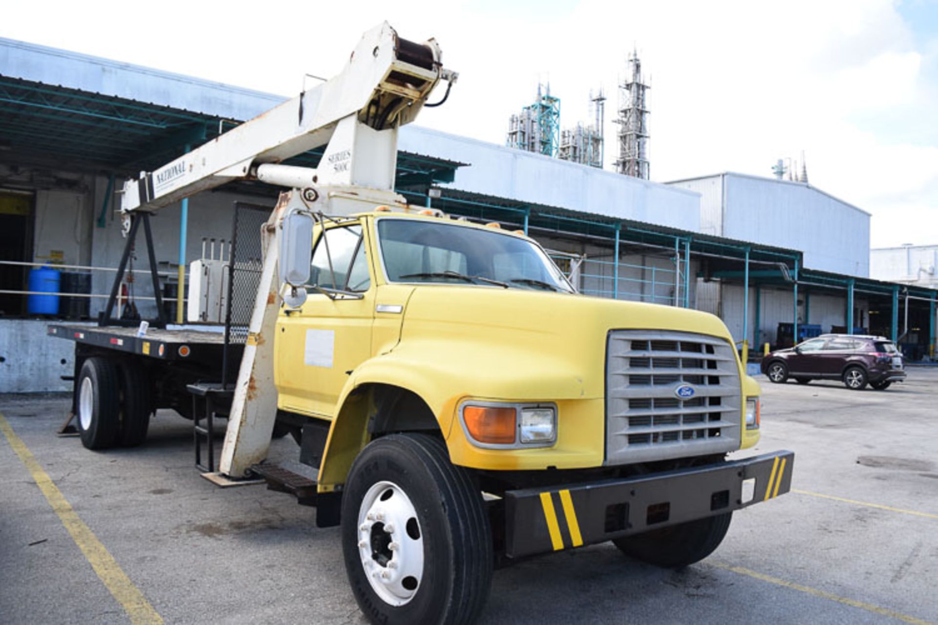 National Crane, 15-Ton Capacity Boom, Model: 500C, SN: 27075, Mounted on 1996 Ford Flat Bed Truck