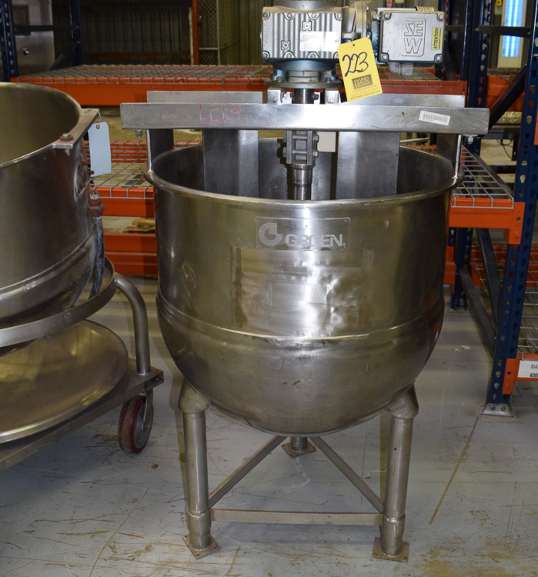 Groen 60 Gallon S/S Jacketed Kettle with Scrape Surface Agitator, Rigging Fee: Please Contact US