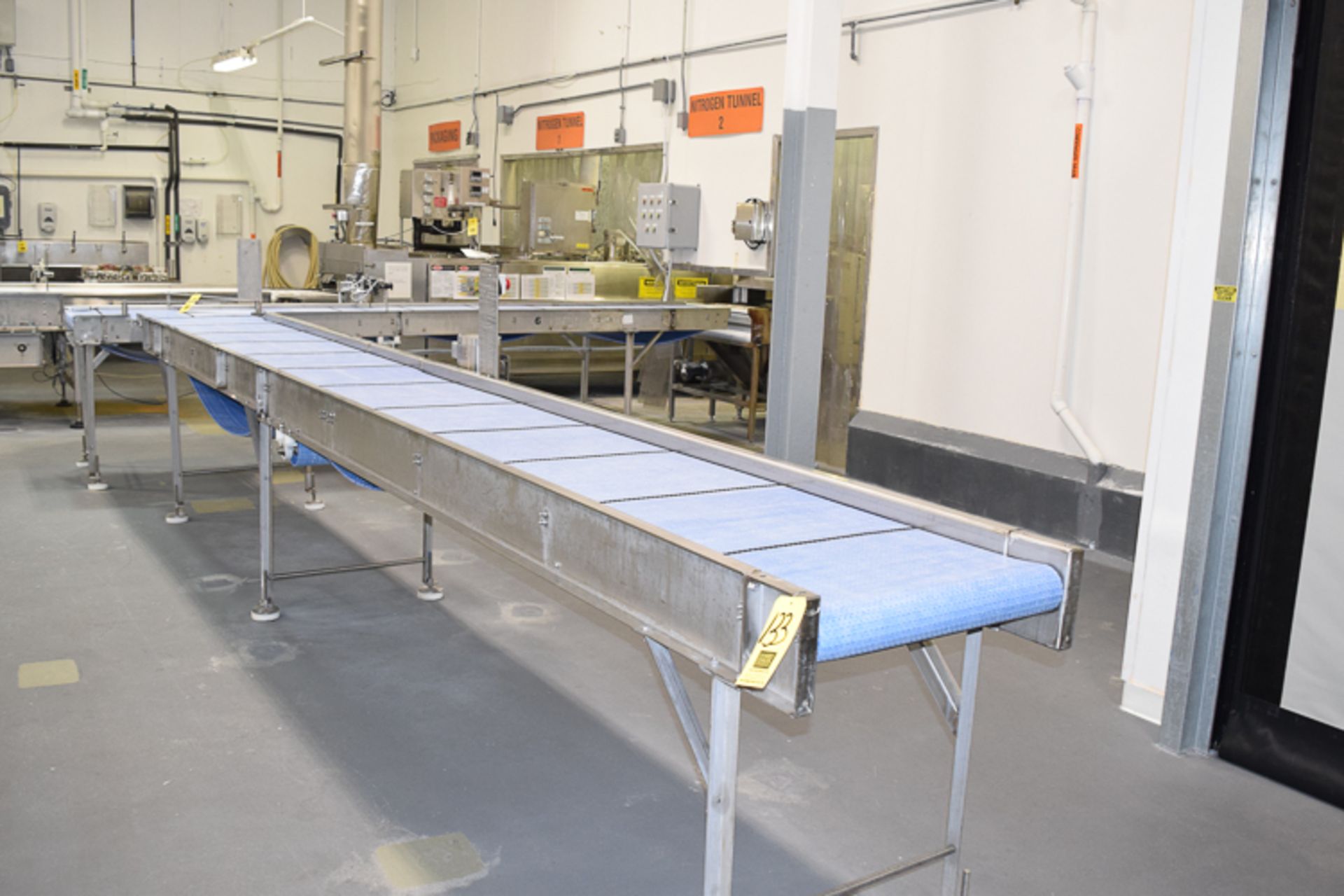 24"" Wide x 222"" Long S/S Frame Product Conveyor with Interlox Belt and Drive, Rigging Fee: