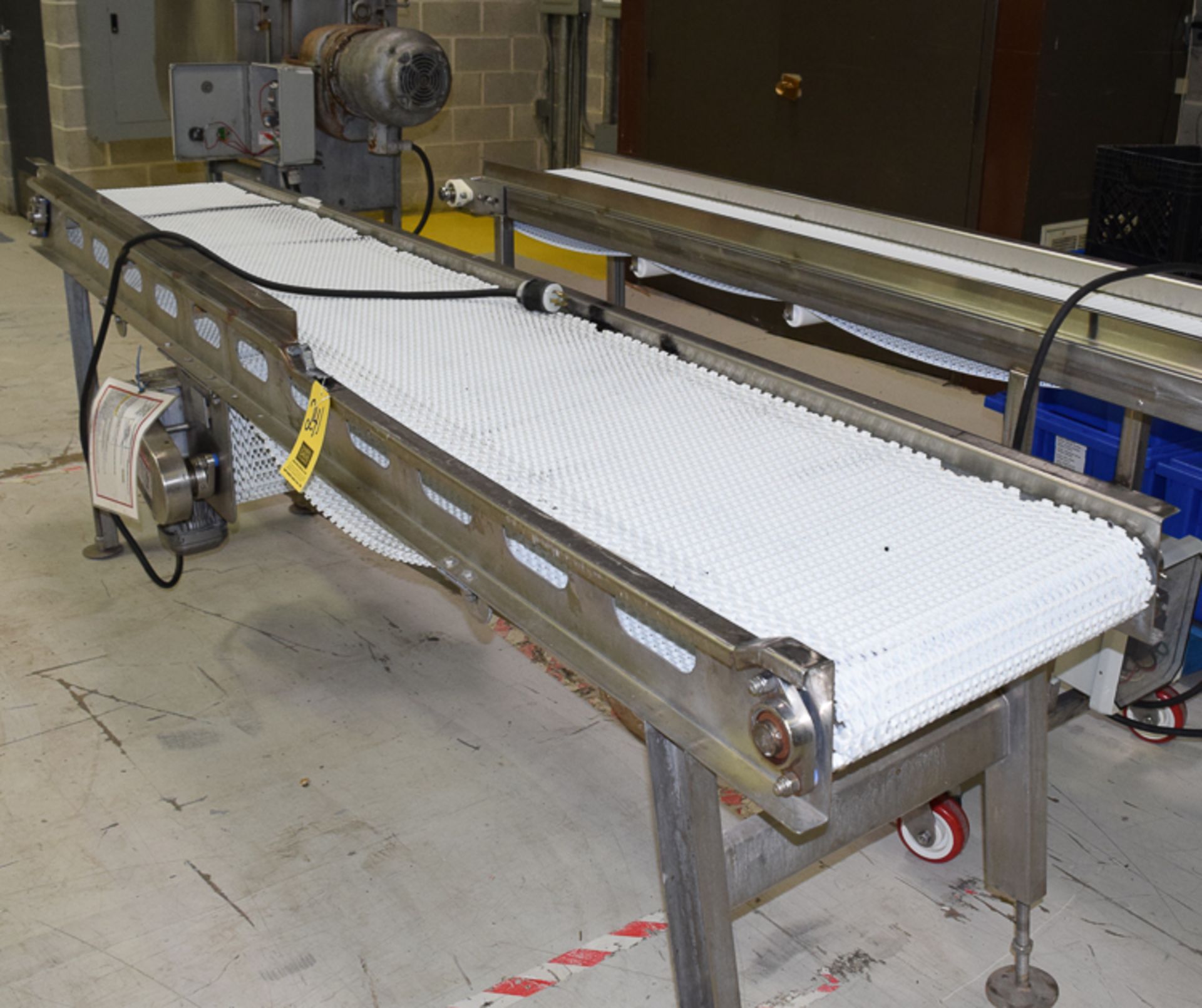 18"" x 118"" S/S Frame Product Conveyor with Interlox Belt and Drive, Rigging Fee: Please Contact US