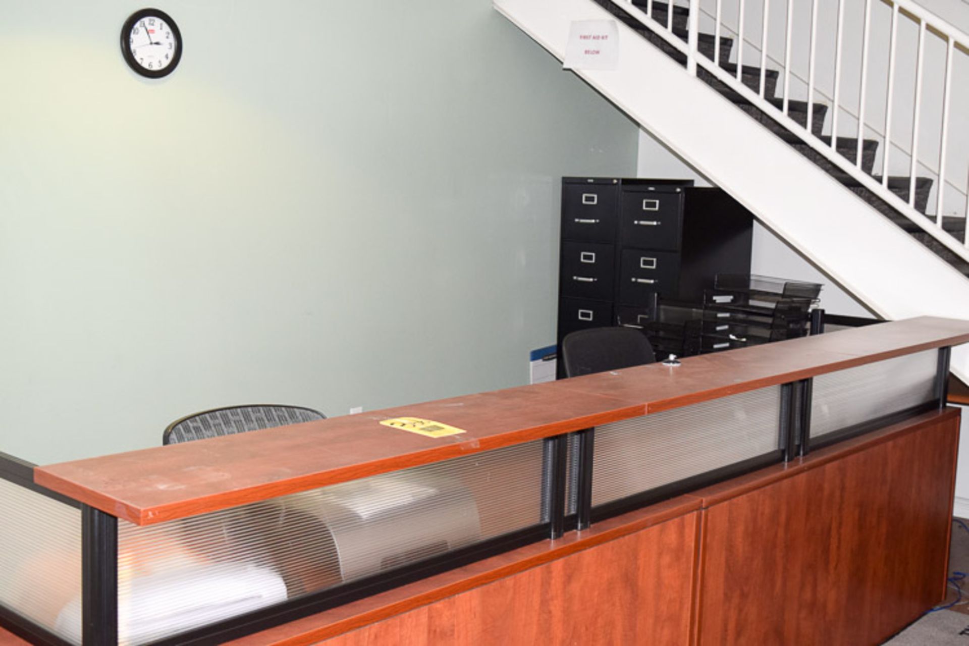 Reception Desk, Chairs, Credenza and File Cabinets - Rigging Fee $ 300