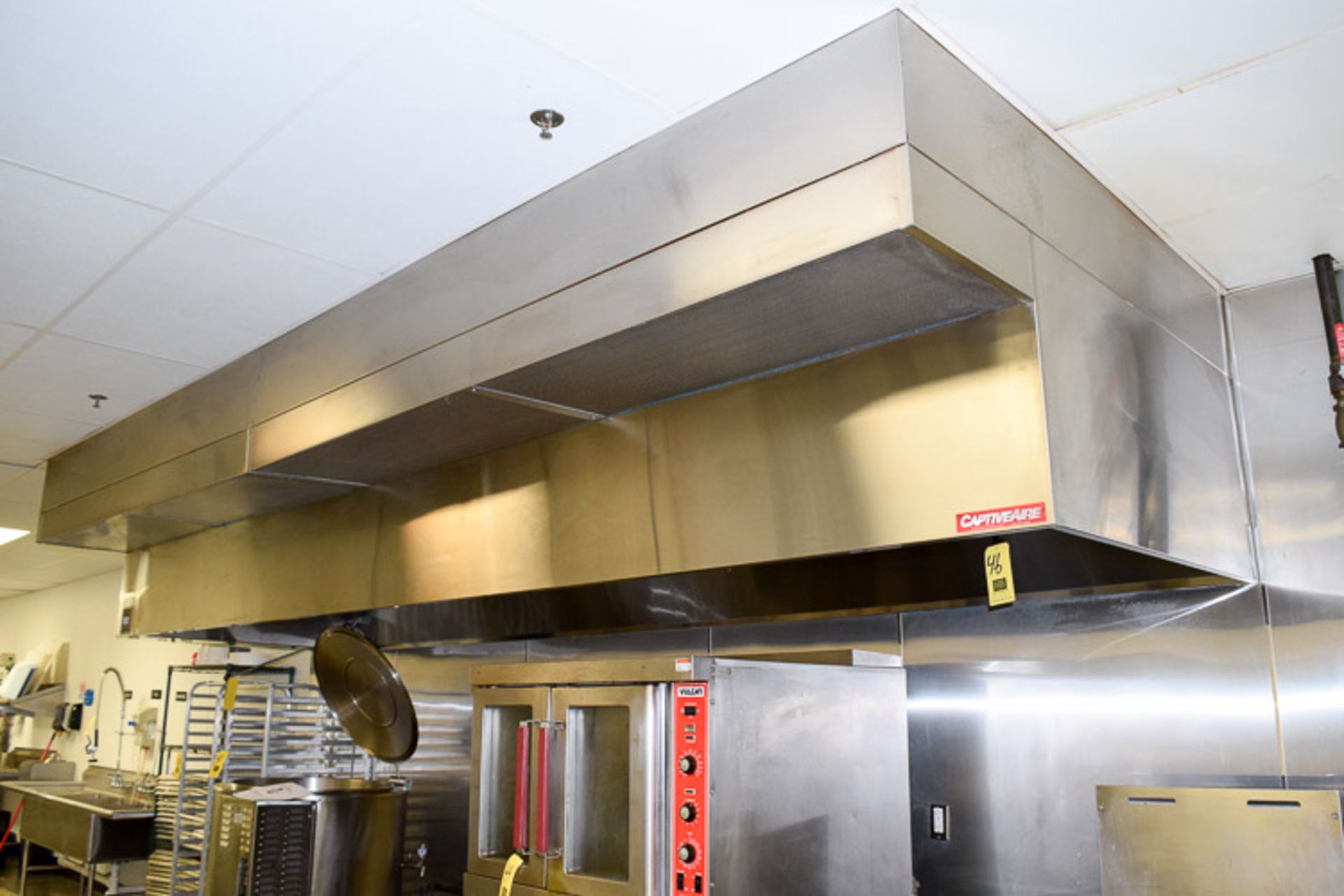 Captive Air S/S Range Hood with Lights, and (1) Fire Nozzle 54" Width x 204" Length Rigging Fee $