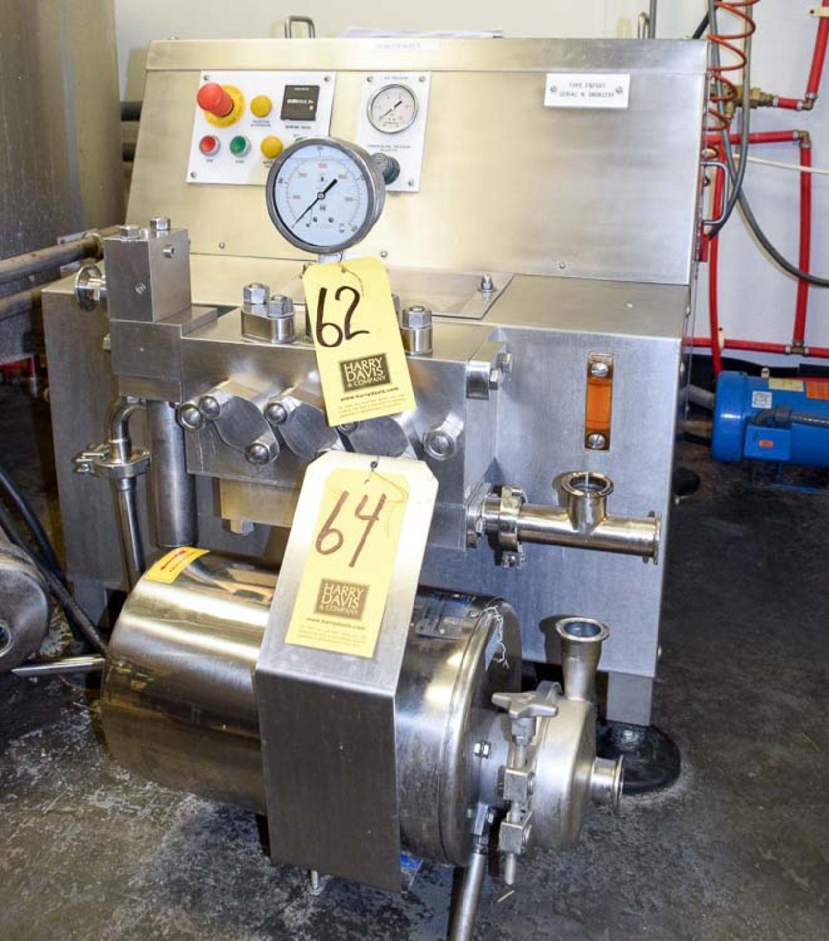 2015 Technogel Single-Stage S/S Homogenizer Type FBF007, S/N 08082293 Rigging Fee $ 300