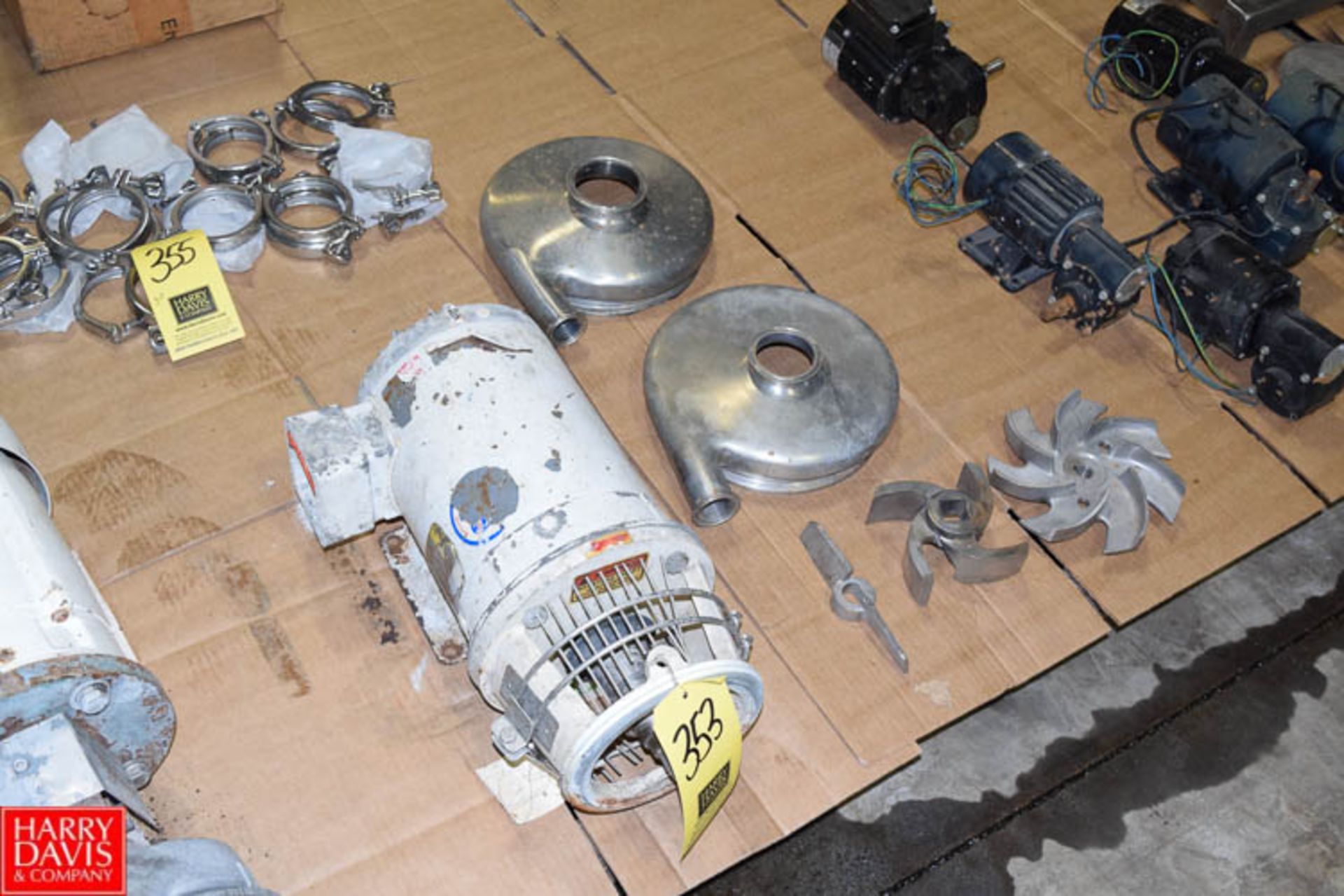 S/S Pump Heads, Impellers, and 3 HP Pump Motor - Rigging Fee: $ Please Contact Rigger for Pricing