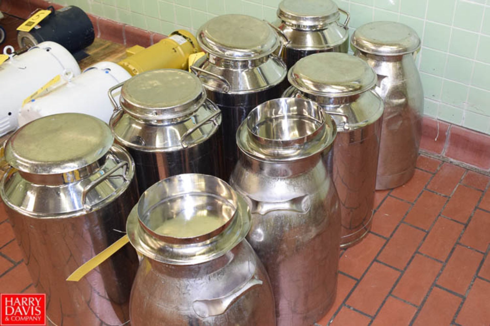 S/S Milk Cans, 10 Gallon - Rigging Fee: $ 30