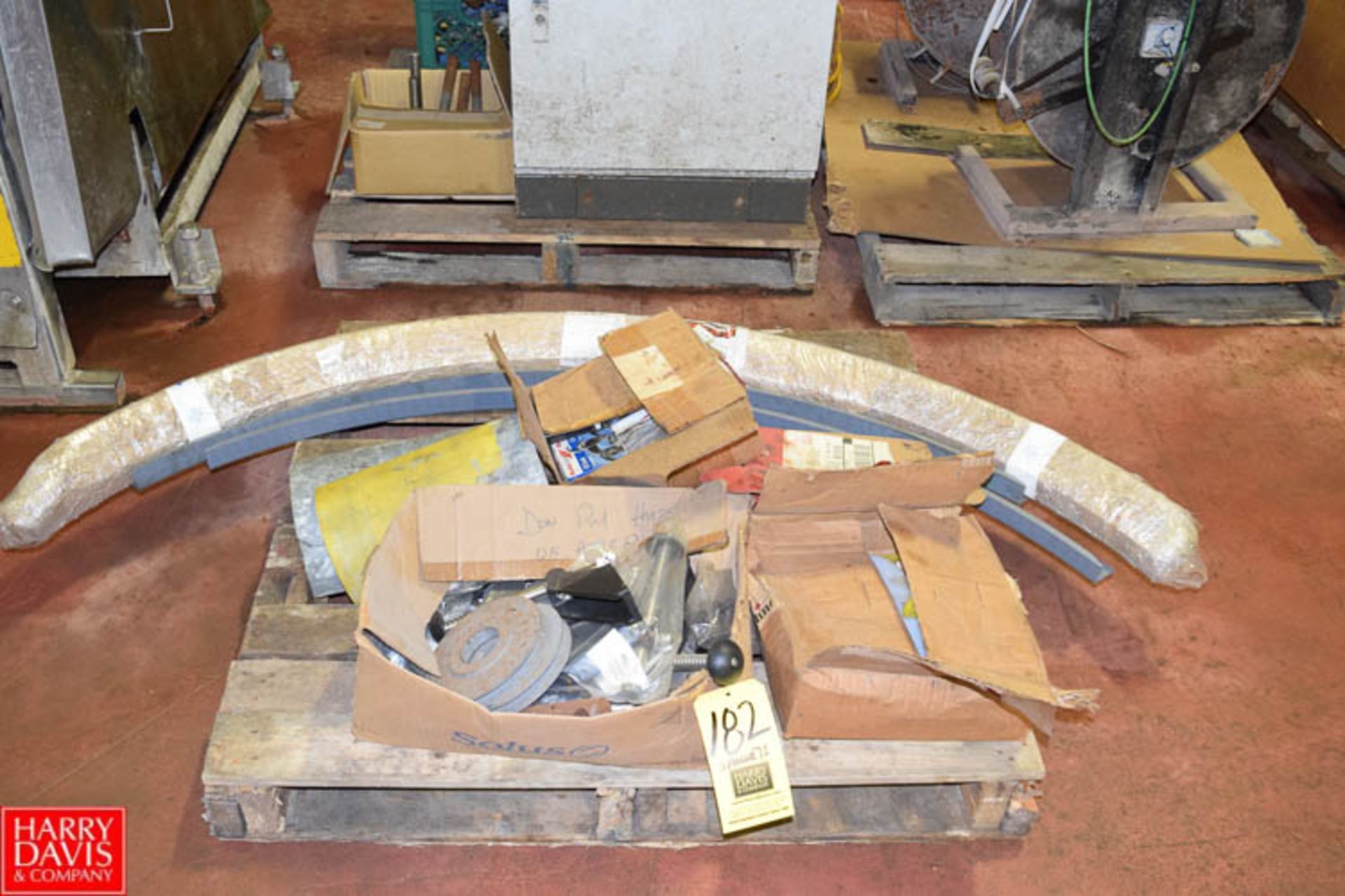 (3) Pallet Assorted Wire Strips, Sprockets, Gear Reducing Drive, ETC. - Rigging Fee: $ 115