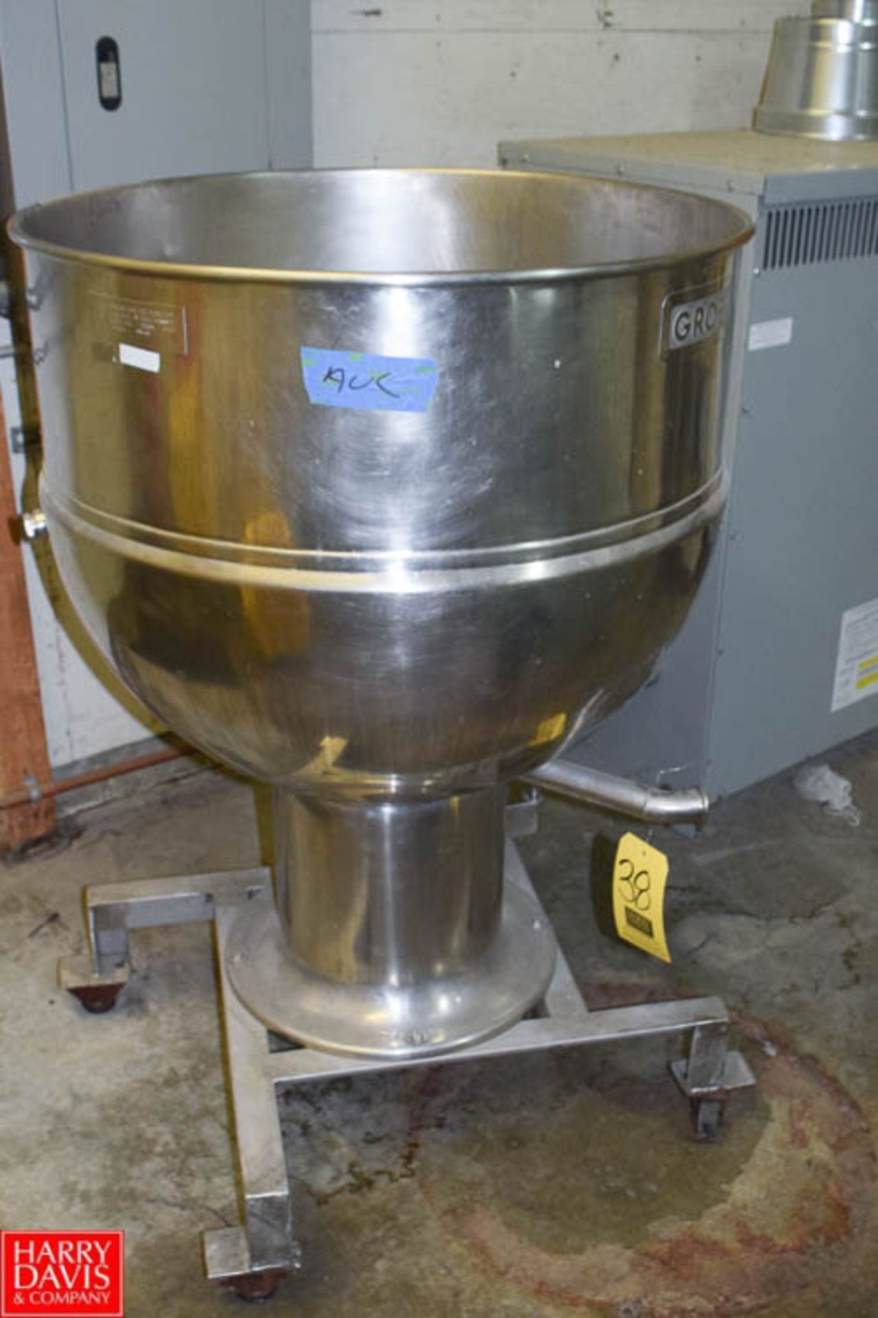 Groen 80 Gallon S/S Jacketed Kettle, Model PT-80, NB 27775- Rigging Fee: $50