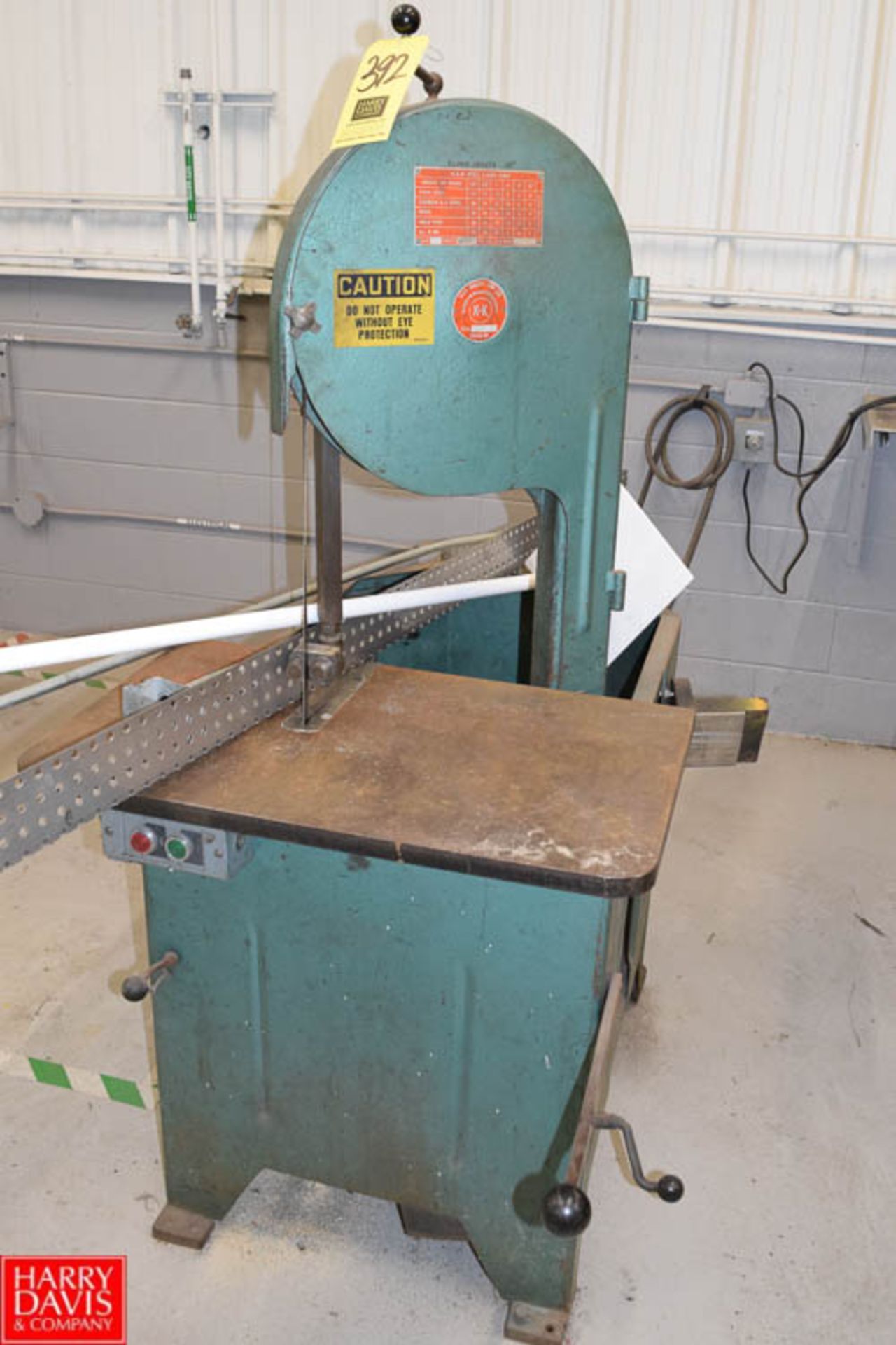 K and K Roll-a-Way Vertical Band Saw - Rigging Fee $ 65