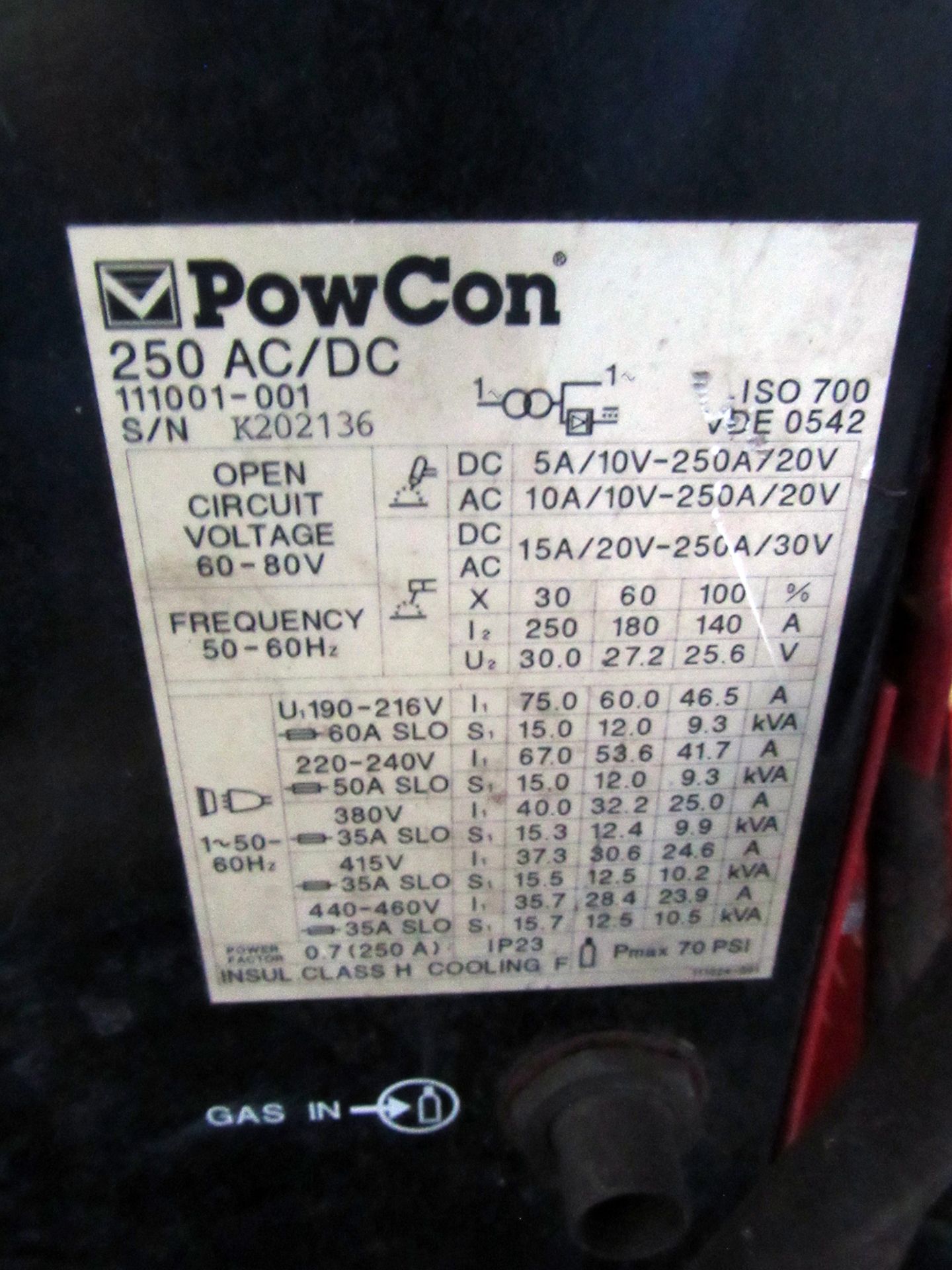 Powcon 250 AC/DC ARC Welding Power Source - Image 2 of 2